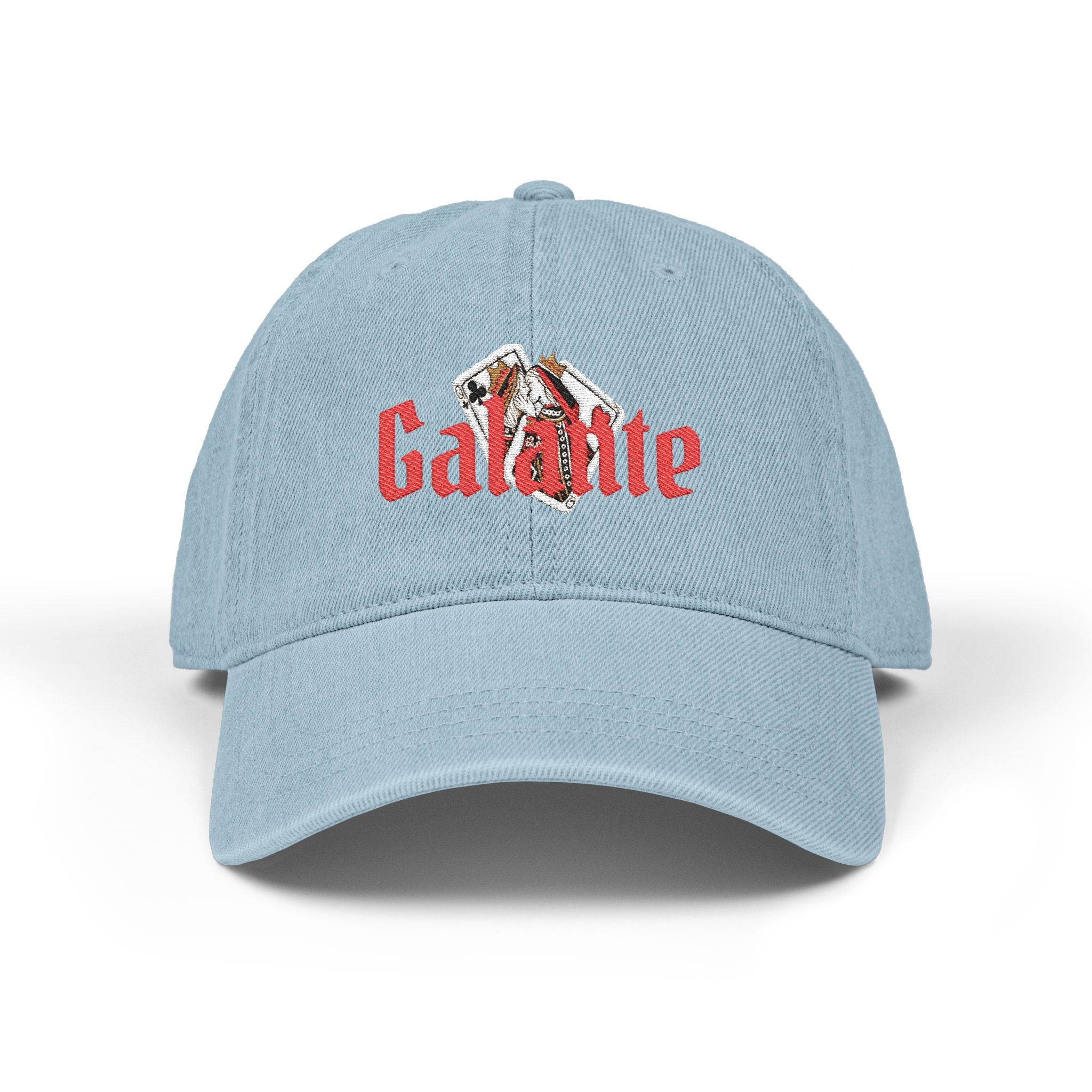 Galante Embroidered Denim Hat — Vintage Poker Card Logo Cap