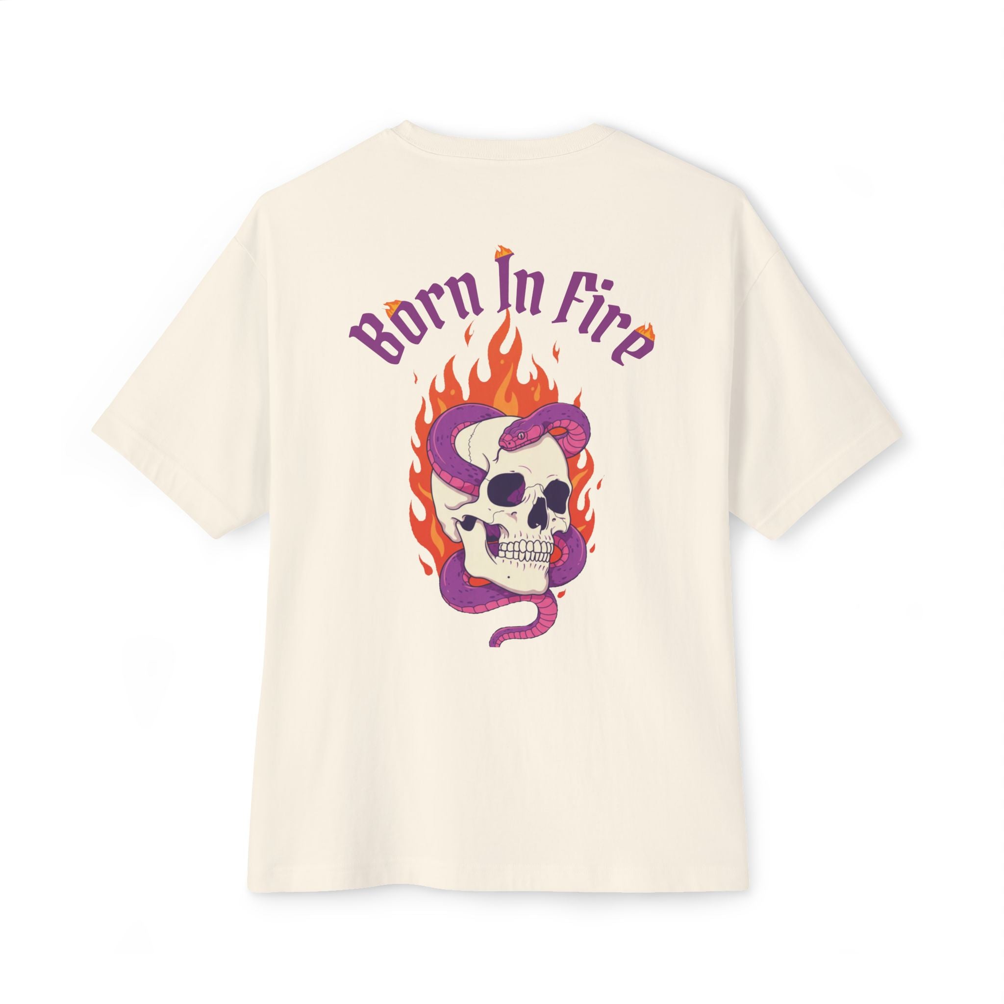 Born in Fire Skull Tee — Galante Graphic Oversized Boxy T‑Shirt