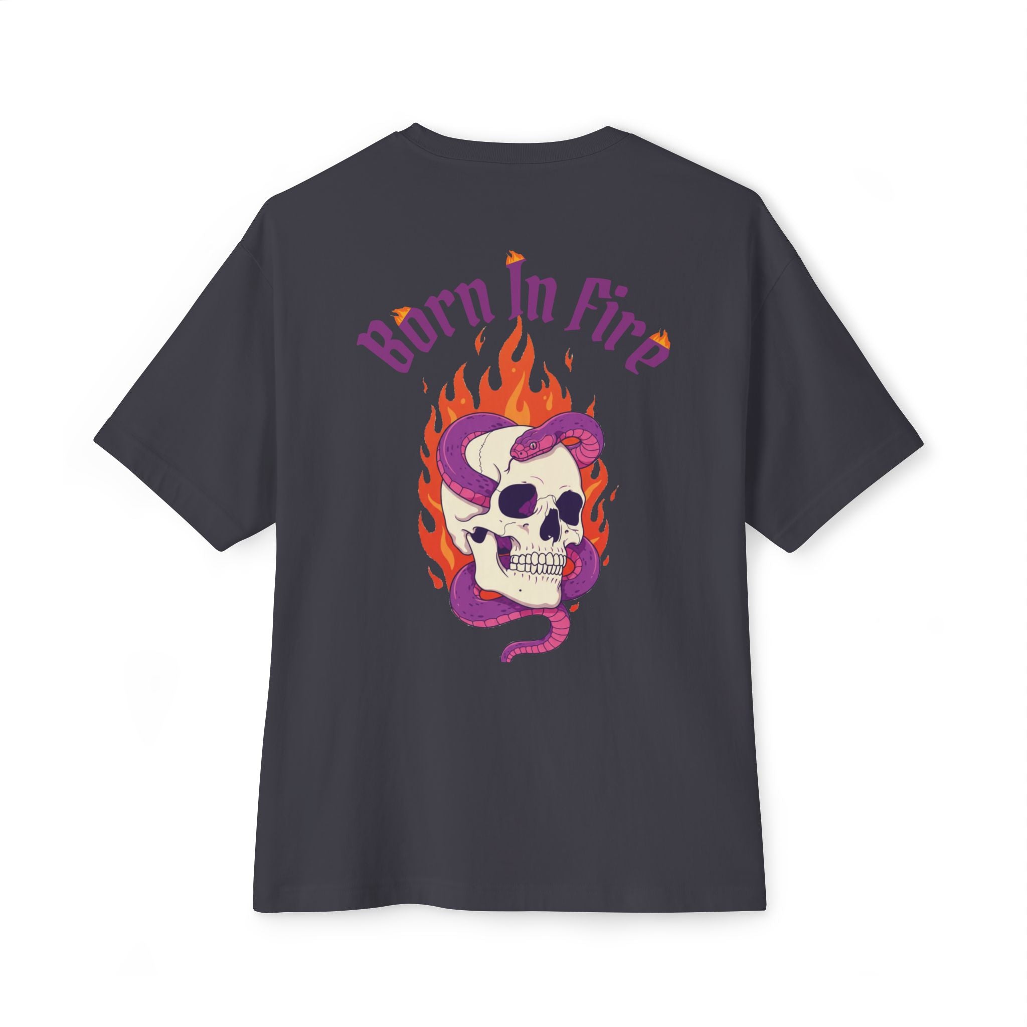 Born in Fire Skull Tee — Galante Graphic Oversized Boxy T‑Shirt