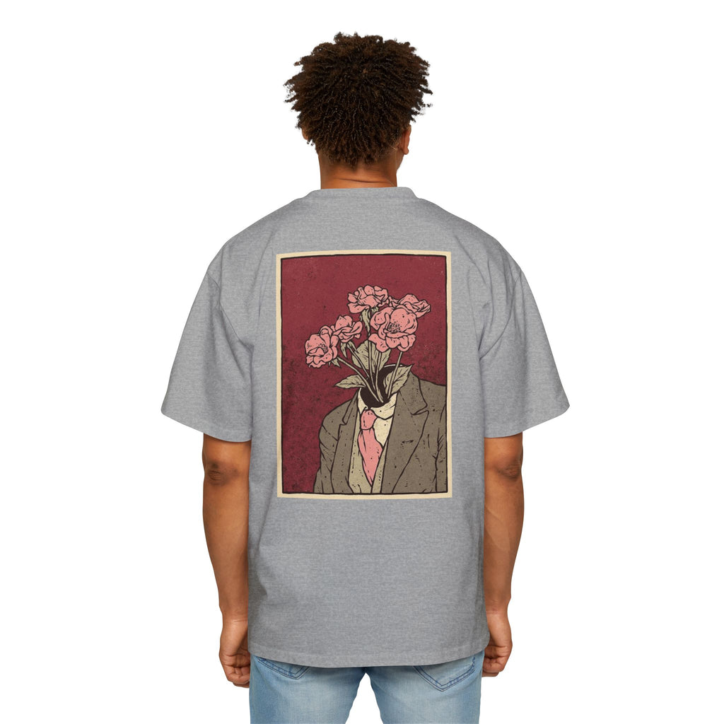 Oversized Tee — 'Galante' Script Front & Floral Head Portrait Back