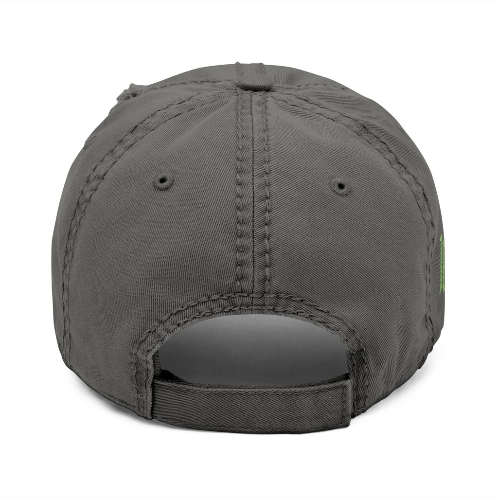 Alien Embroidered Distressed Dad Hat – Retro Bucket Cap Graphic