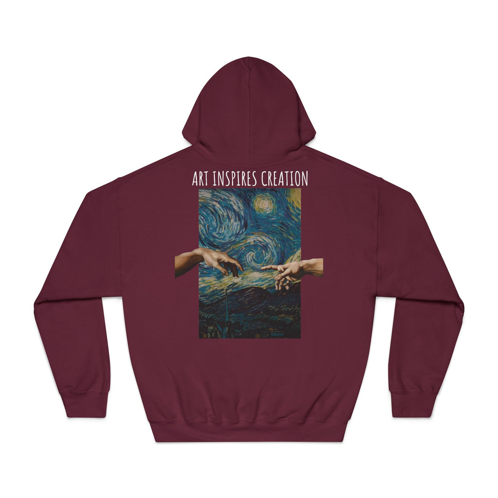 Art Inspires Creation Hoodie | Renaissance Hands Starry Night Artwork