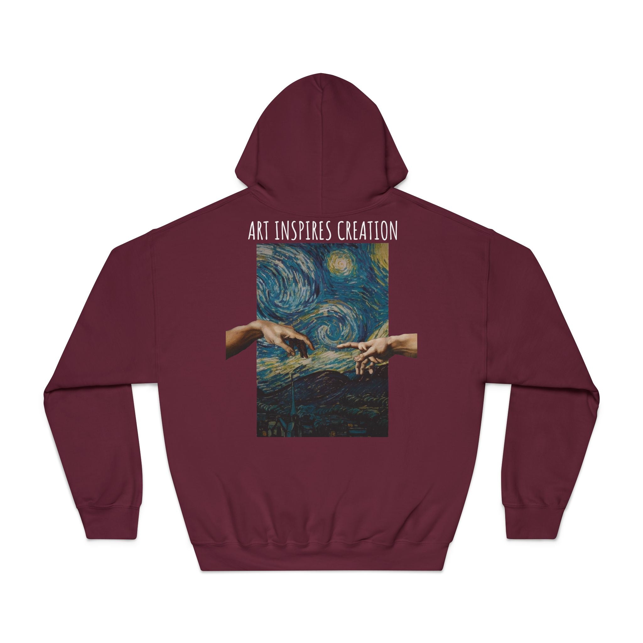 Art Inspires Creation Hoodie | Renaissance Hands Starry Night Artwork