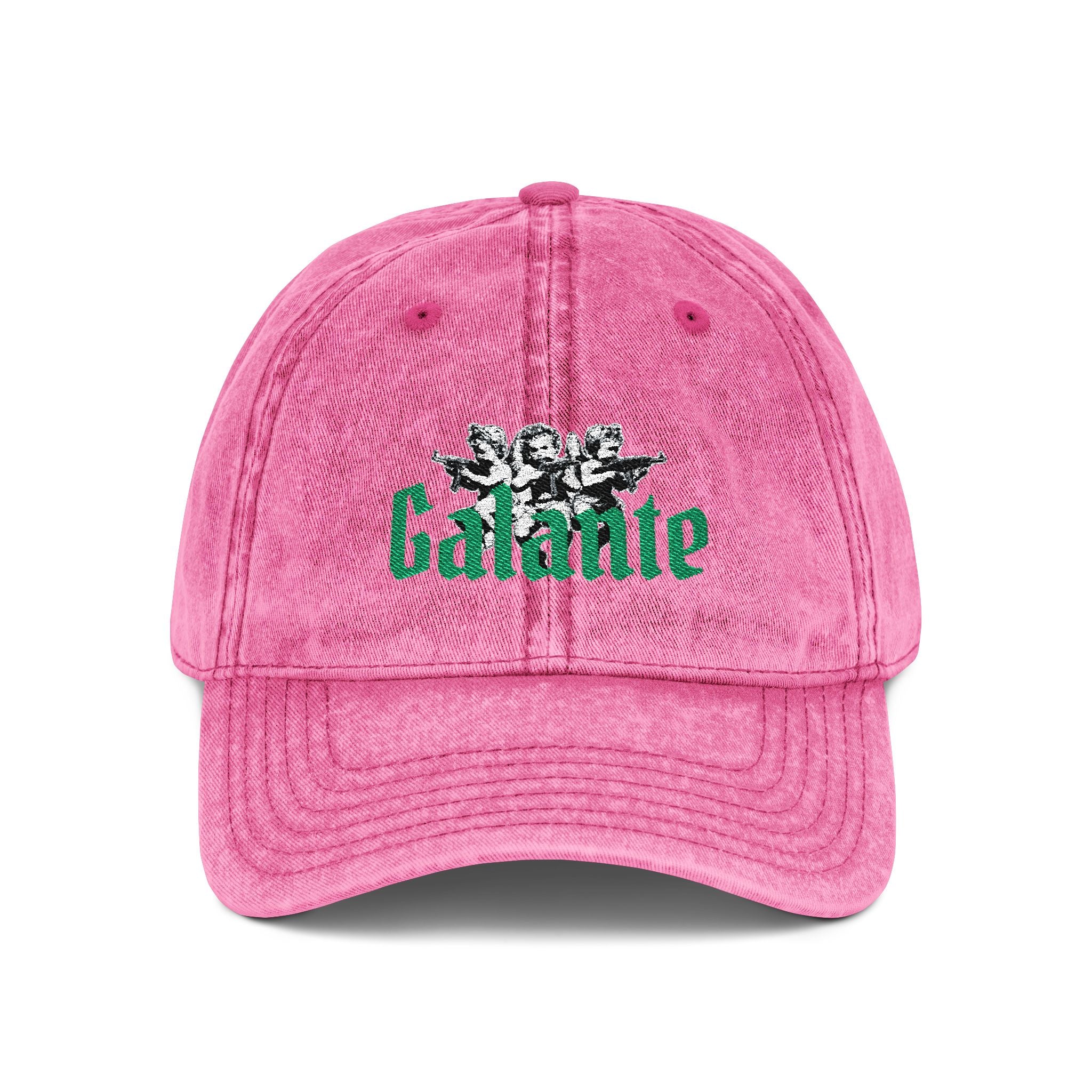Vintage Embroidered Cap — 'Galanté' Floral Distressed Baseball Hat