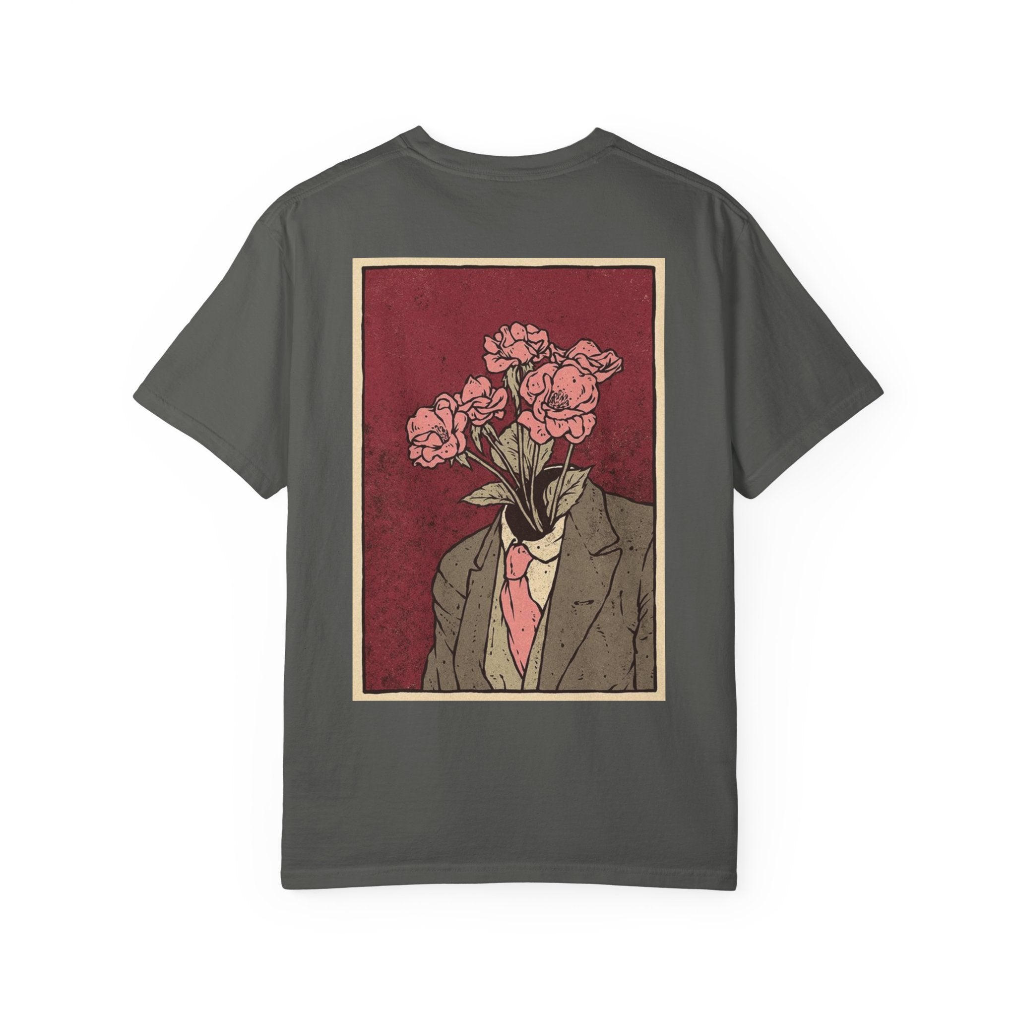 Floral Head Portrait T-Shirt — Vintage Suit & Bloom Graphic