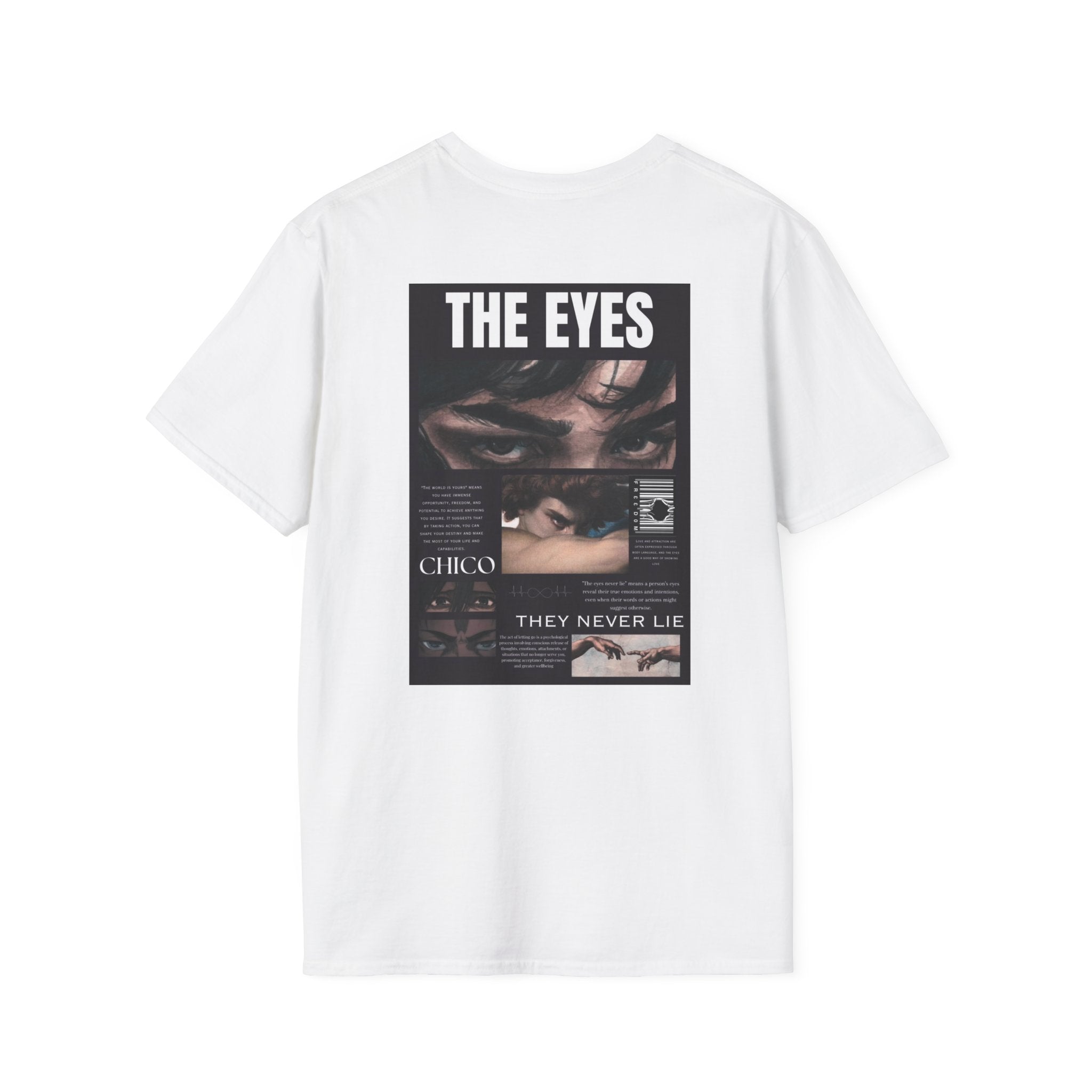 The Eyes Graphic T-Shirt — Vintage Photo Collage Tee (They Never Lie)