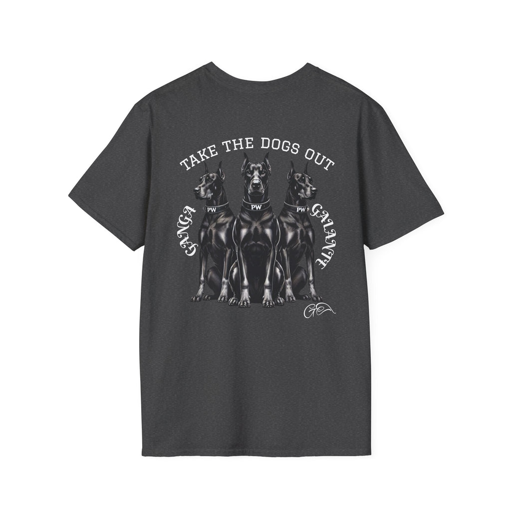 T-Shirt — "Take The Dogs Out" Doberman Graphic Tee