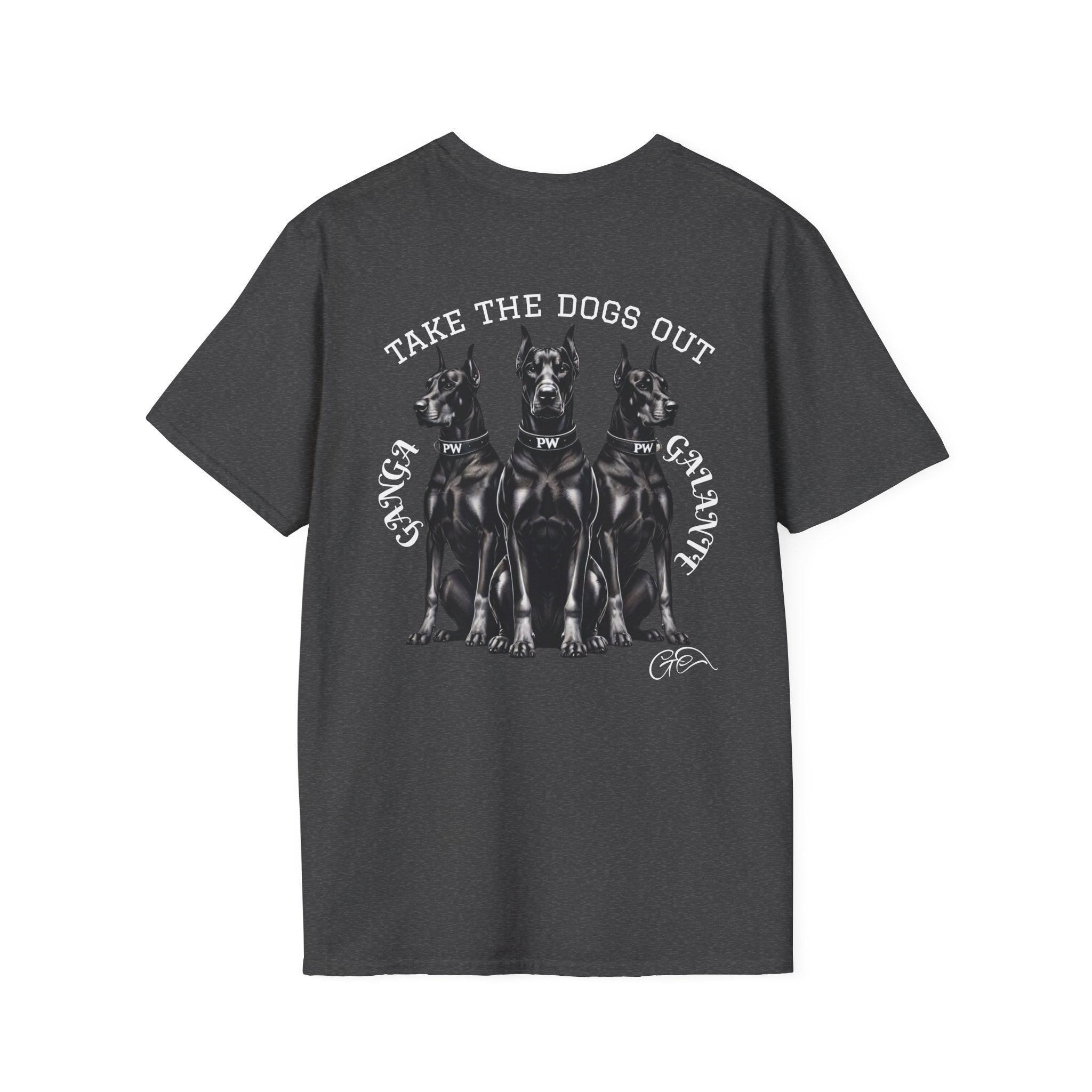 T-Shirt — "Take The Dogs Out" Doberman Graphic Tee
