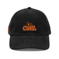 Corduroy Cap — Embroidered "CHILL" Retro Cozy Dad Hat