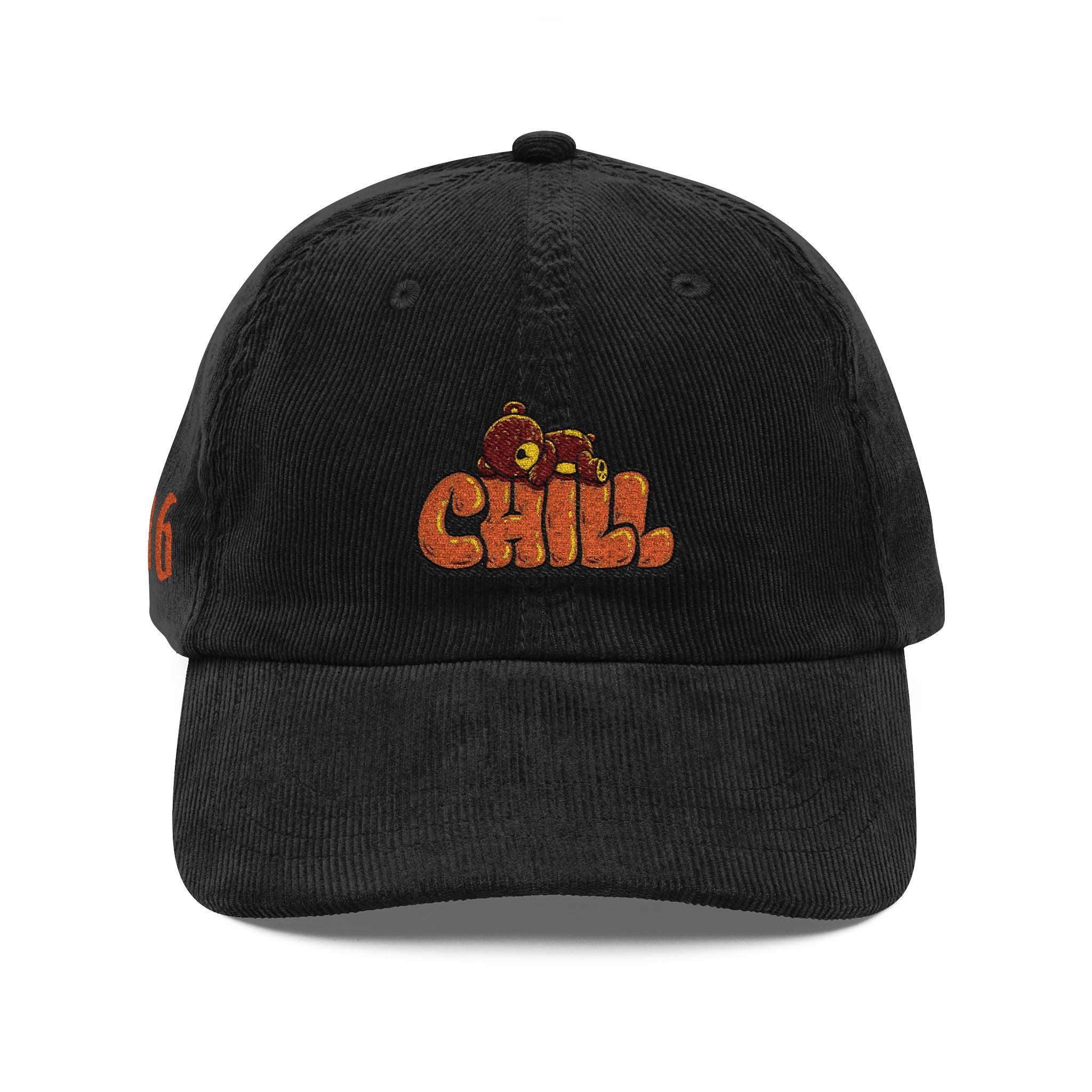 Corduroy Cap — Embroidered "CHILL" Retro Cozy Dad Hat