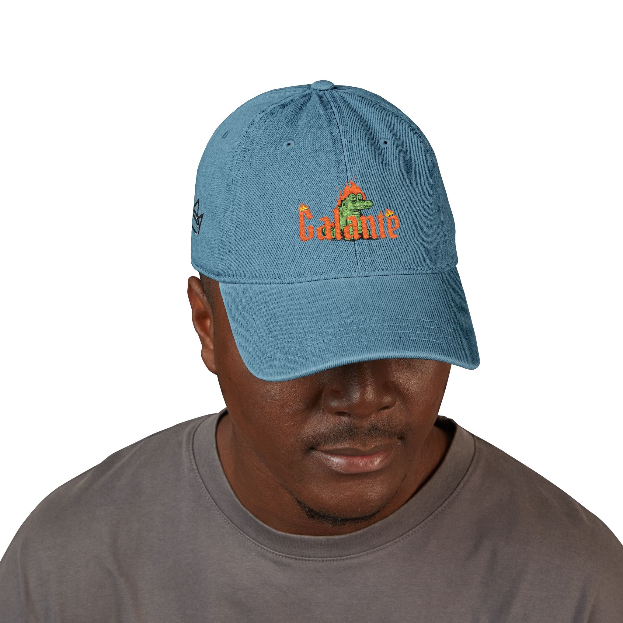 Flame Lizard Embroidery Hat | Denim Baseball Cap