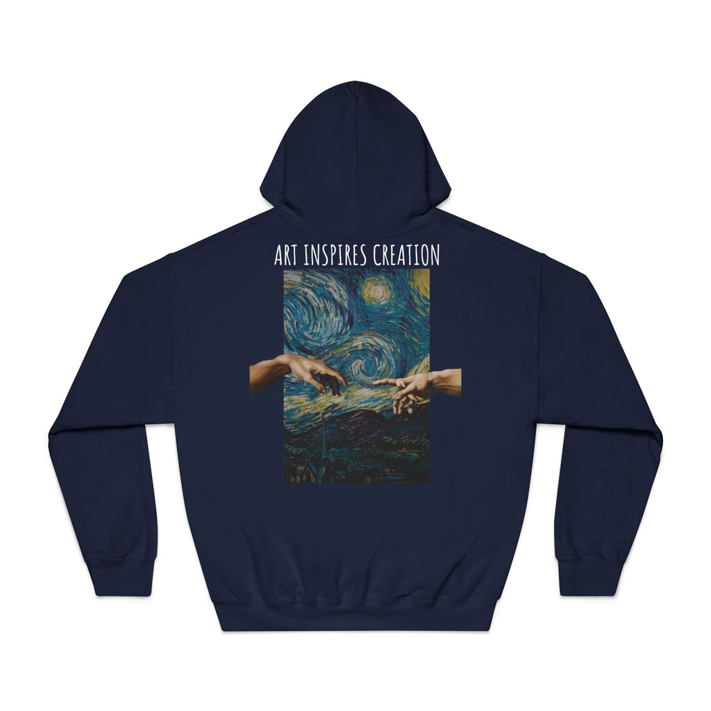 Art Inspires Creation Hoodie | Renaissance Hands Starry Night Artwork