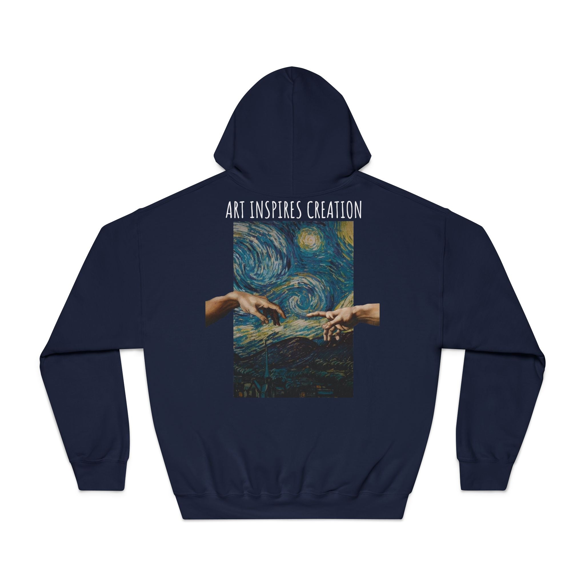 Art Inspires Creation Hoodie | Renaissance Hands Starry Night Artwork