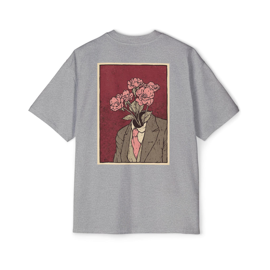 Oversized Tee — 'Galante' Script Front & Floral Head Portrait Back