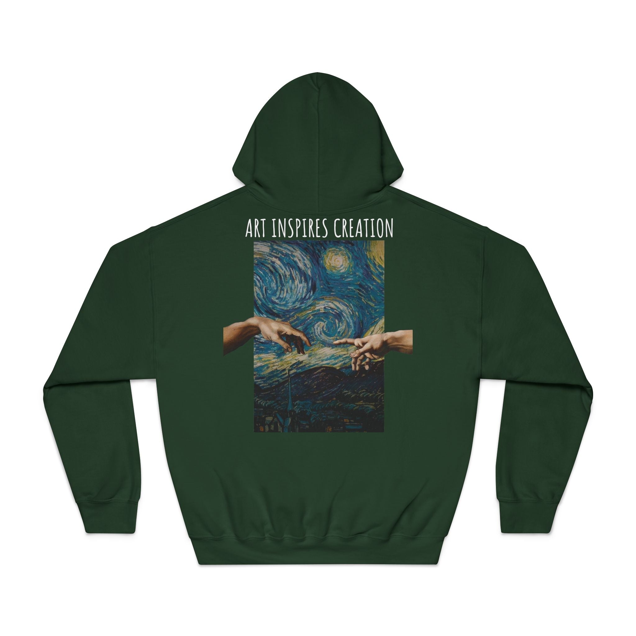 Art Inspires Creation Hoodie | Renaissance Hands Starry Night Artwork
