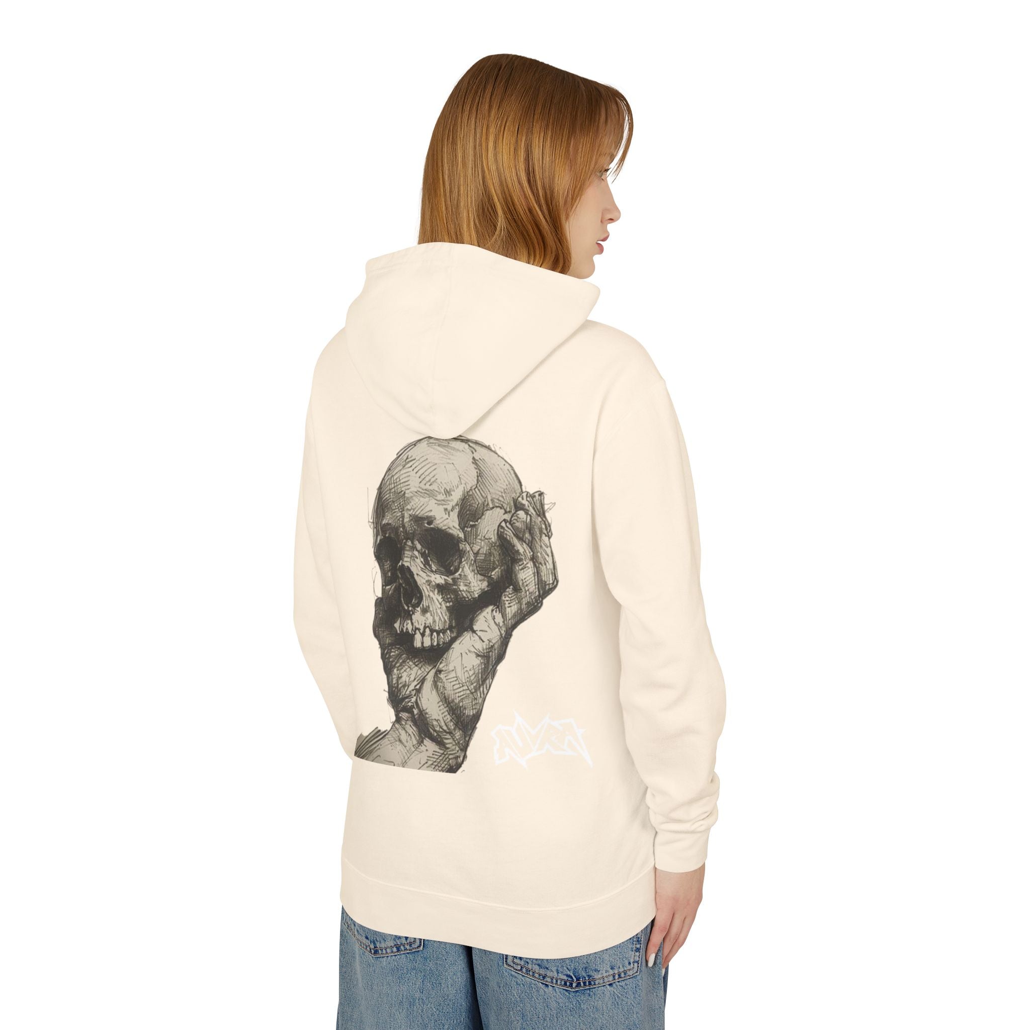 Skull Sketch Hoodie — Vintage Renaissance Anatomical Back Art