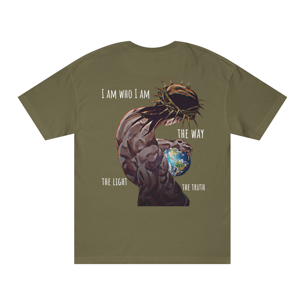 I Am Who I Am Jesus Holding Earth T-Shirt | Christian Faith Tee