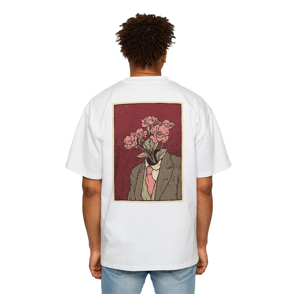 Oversized Tee — 'Galante' Script Front & Floral Head Portrait Back