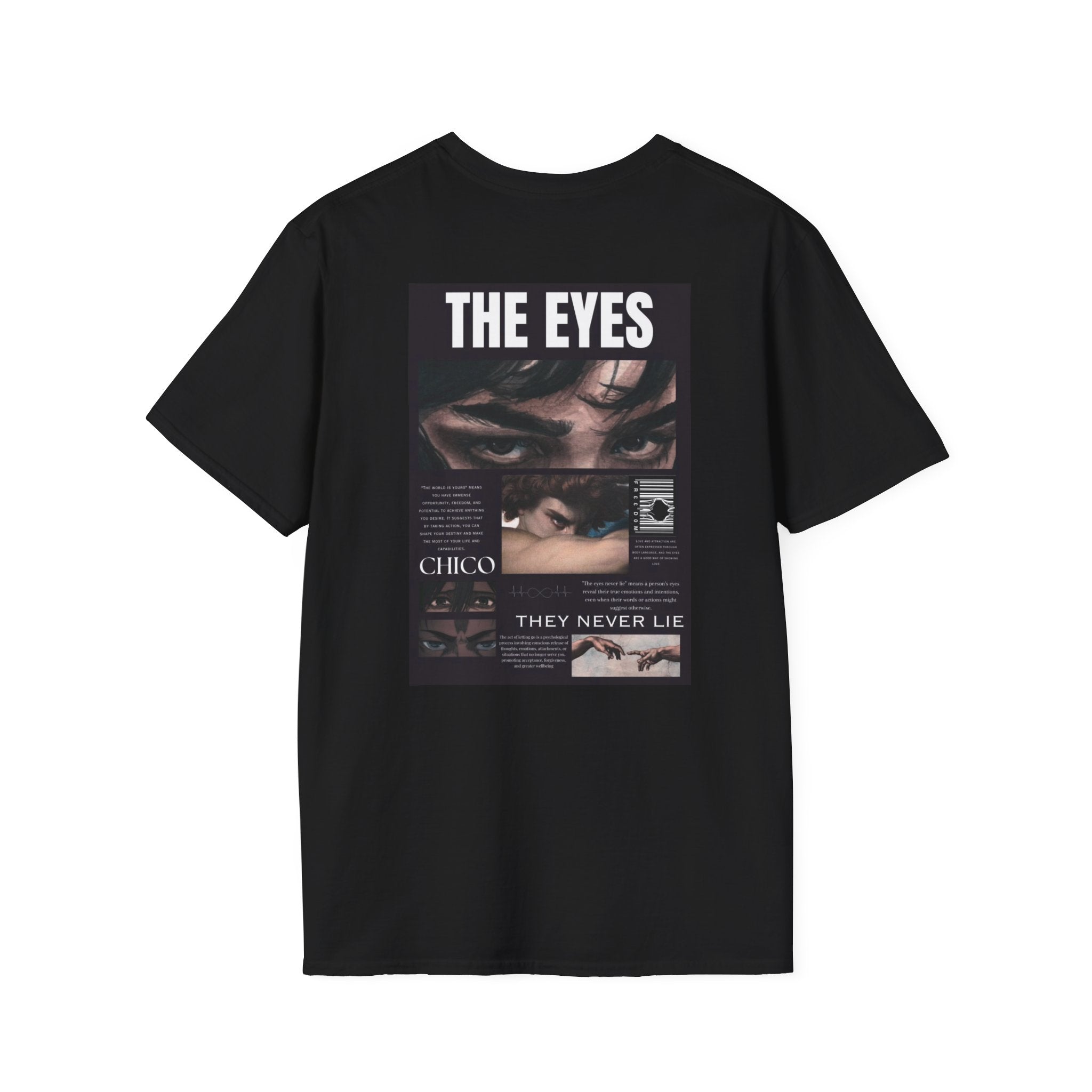 The Eyes Graphic T-Shirt — Vintage Photo Collage Tee (They Never Lie)