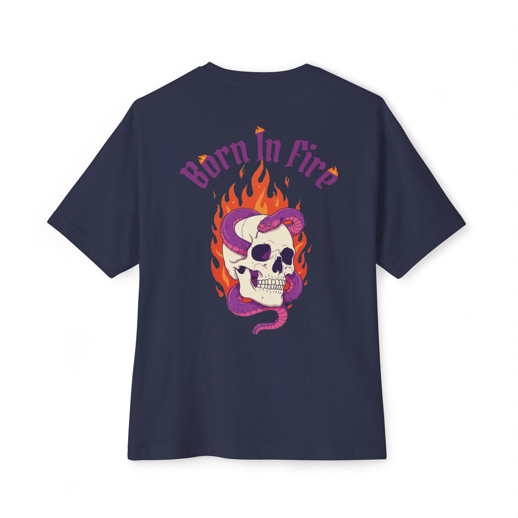 Born in Fire Skull Tee — Galante Graphic Oversized Boxy T‑Shirt