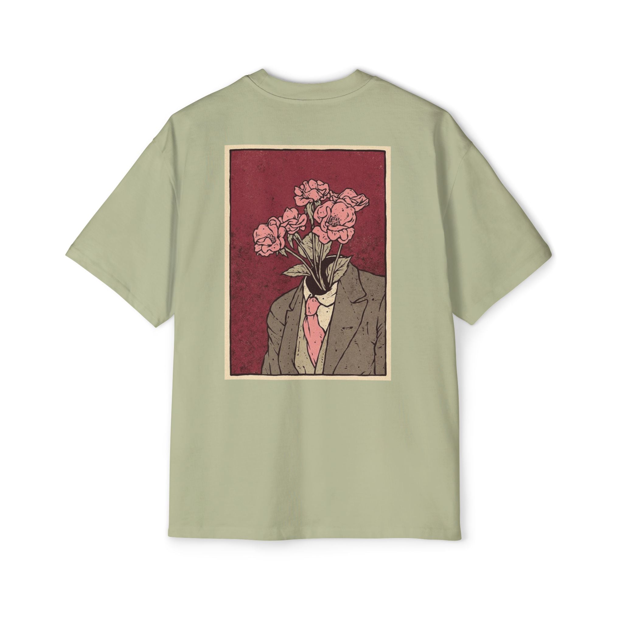 Oversized Tee — 'Galante' Script Front & Floral Head Portrait Back