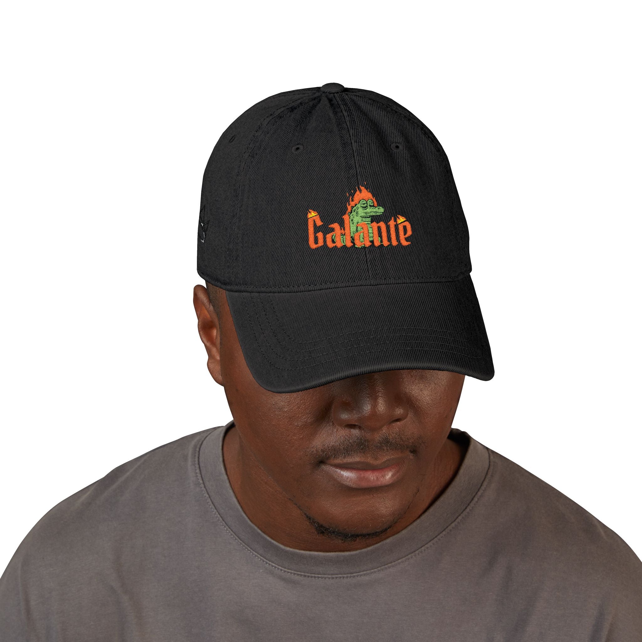 Flame Lizard Embroidery Hat | Denim Baseball Cap