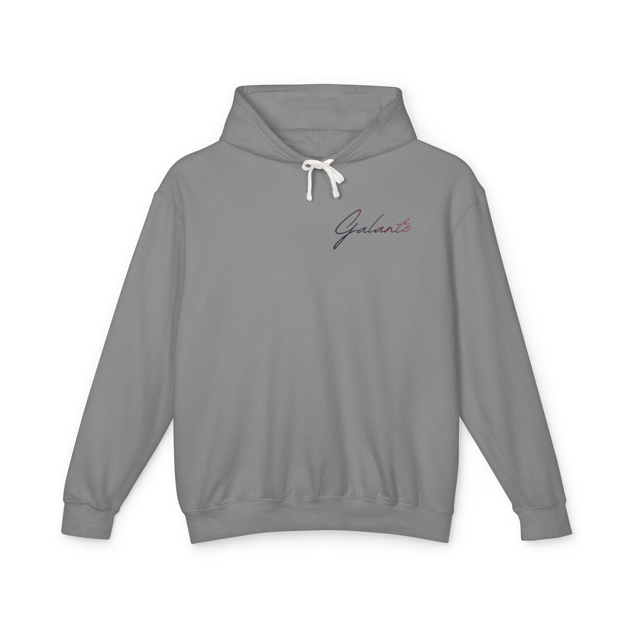 Fallen Graphic Hoodie — Vintage Angel Illustration Back with 'Galante' Script Chest