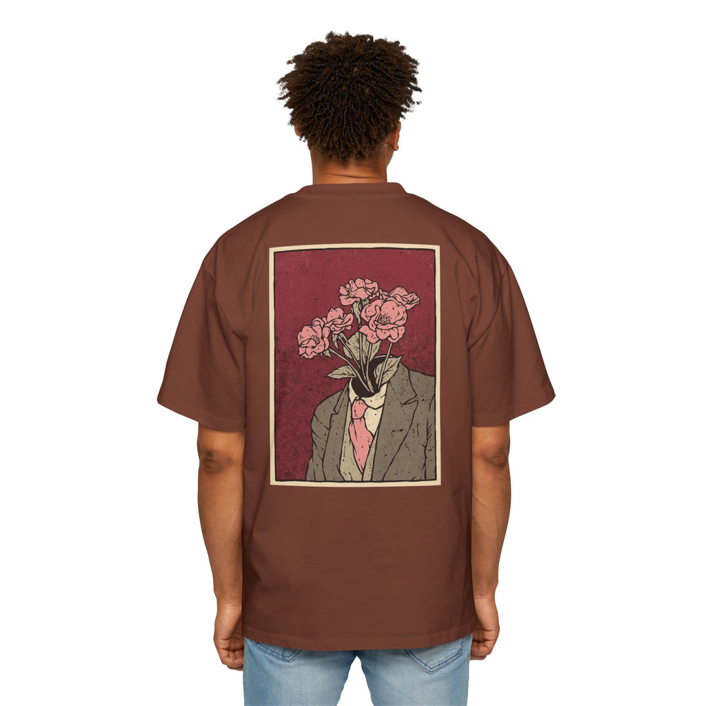 Oversized Tee — 'Galante' Script Front & Floral Head Portrait Back
