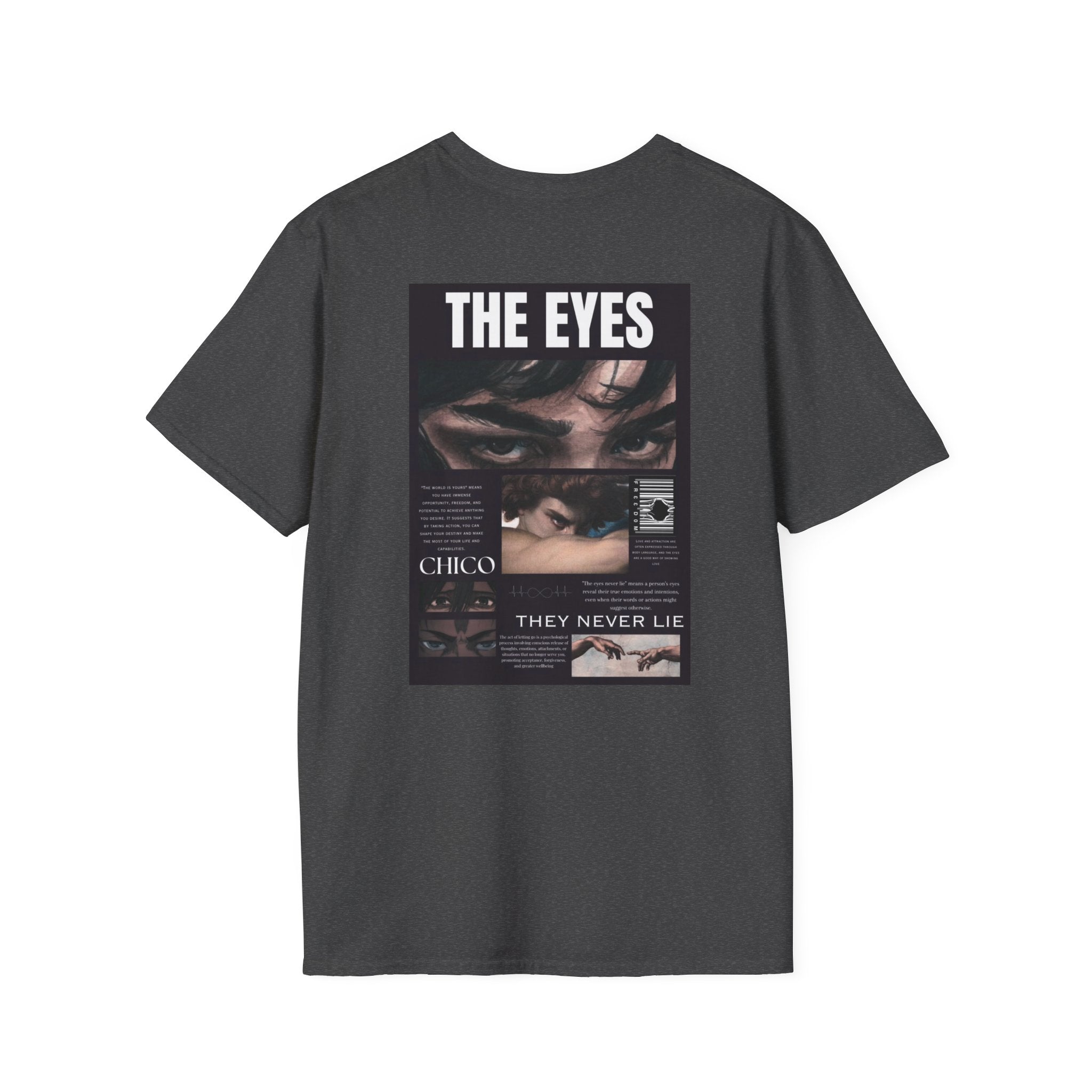 The Eyes Graphic T-Shirt — Vintage Photo Collage Tee (They Never Lie)