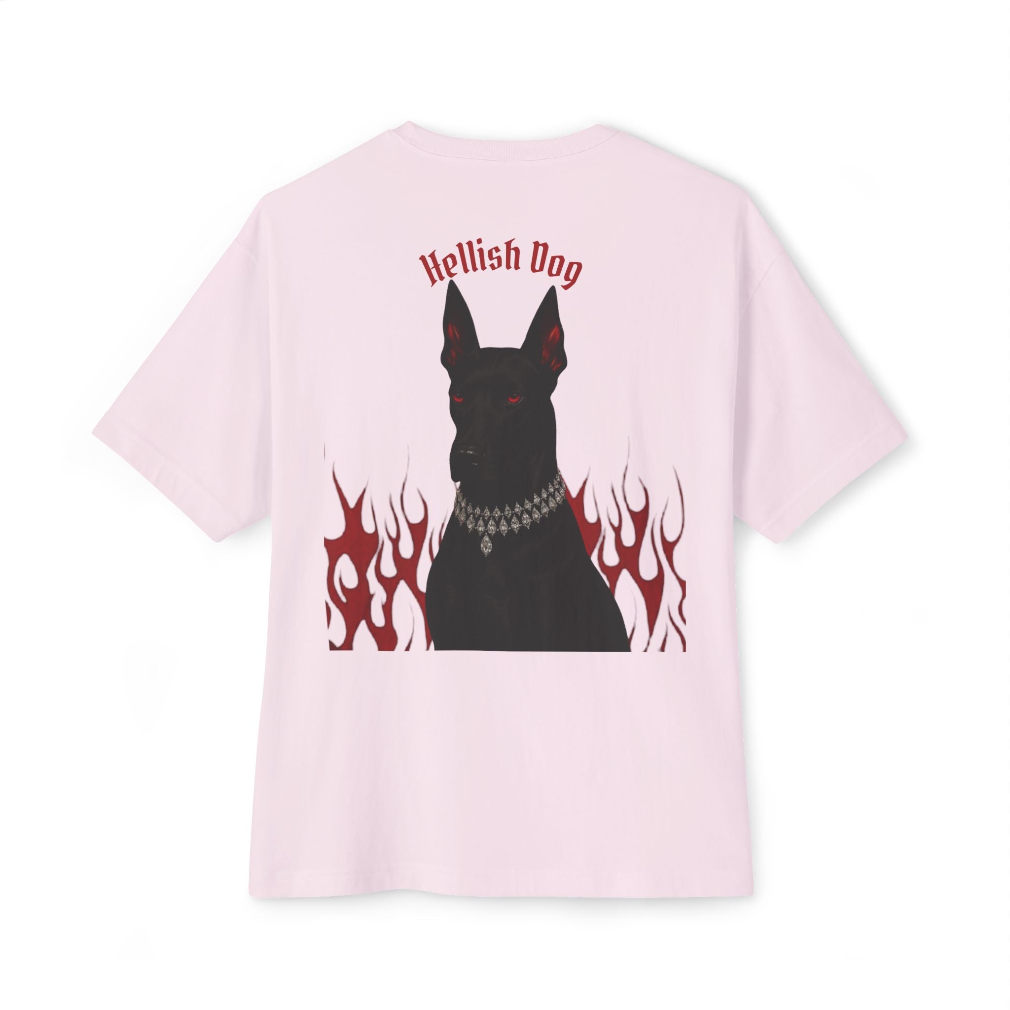 Boxy Tee — "Hellish Dog" Graphic T‑Shirt with Doberman & Flames