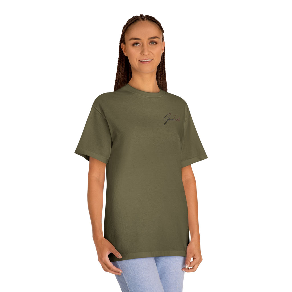 OVERSIZED Fallen Angel Graphic Tee — Vintage Script Chest Logo & Dramatic Back Print