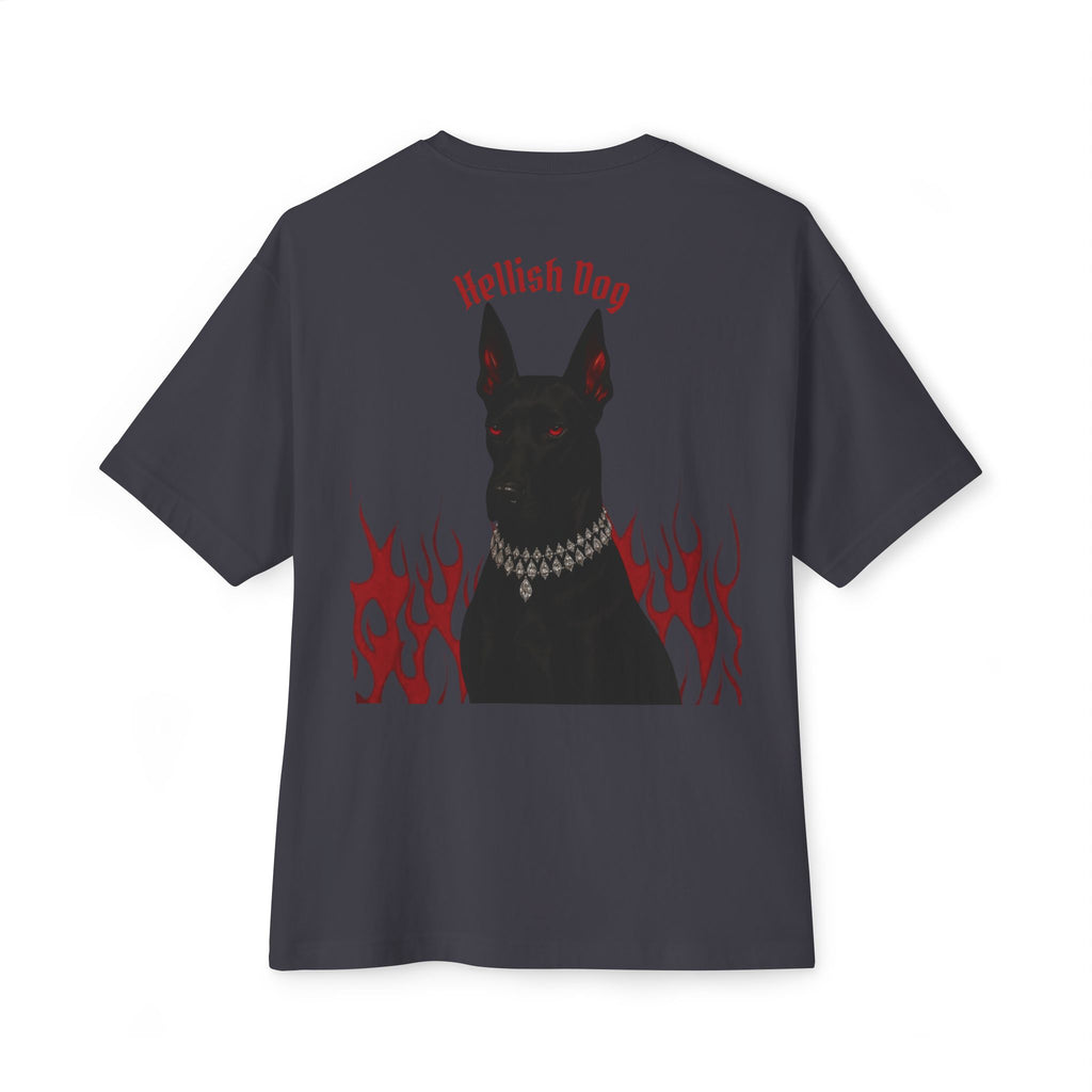 Boxy Tee — "Hellish Dog" Graphic T‑Shirt with Doberman & Flames