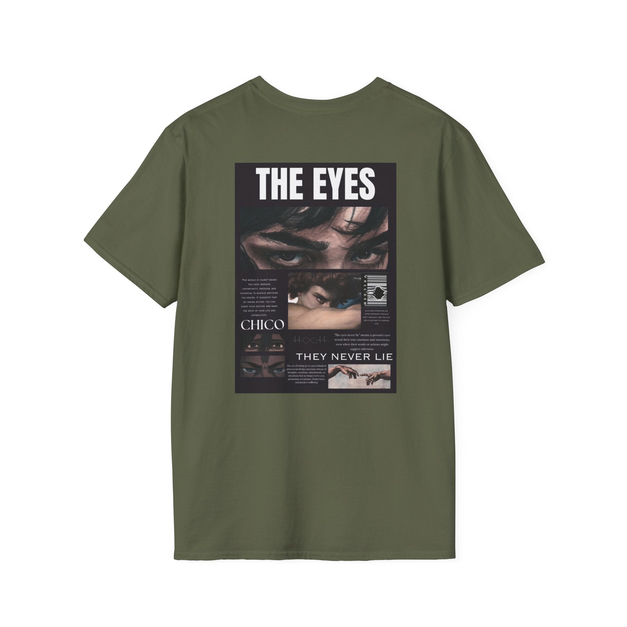 The Eyes Graphic T-Shirt — Vintage Photo Collage Tee (They Never Lie)