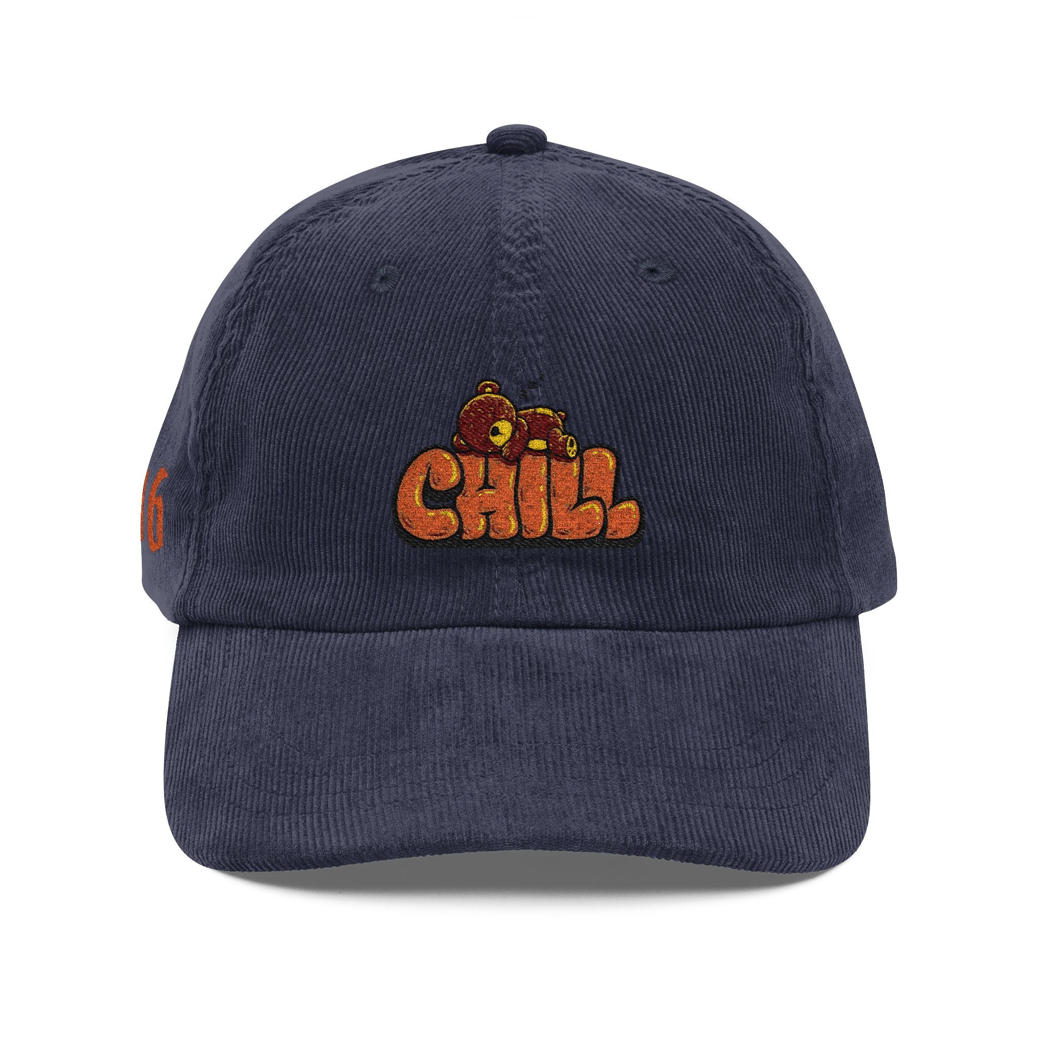 Corduroy Cap — Embroidered "CHILL" Retro Cozy Dad Hat