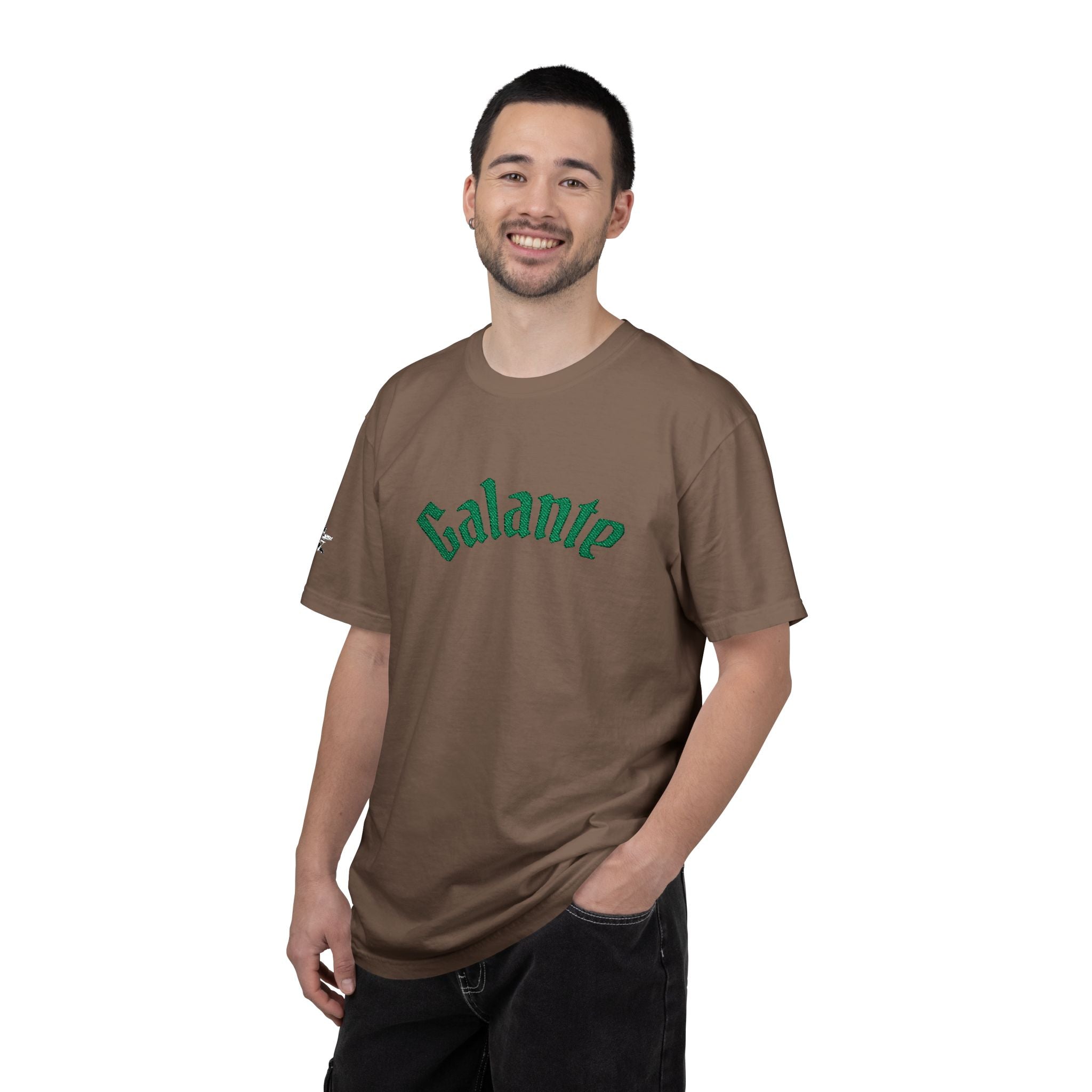 Galante Vintage-Style Tee — White T-Shirt with Green Arch Logo
