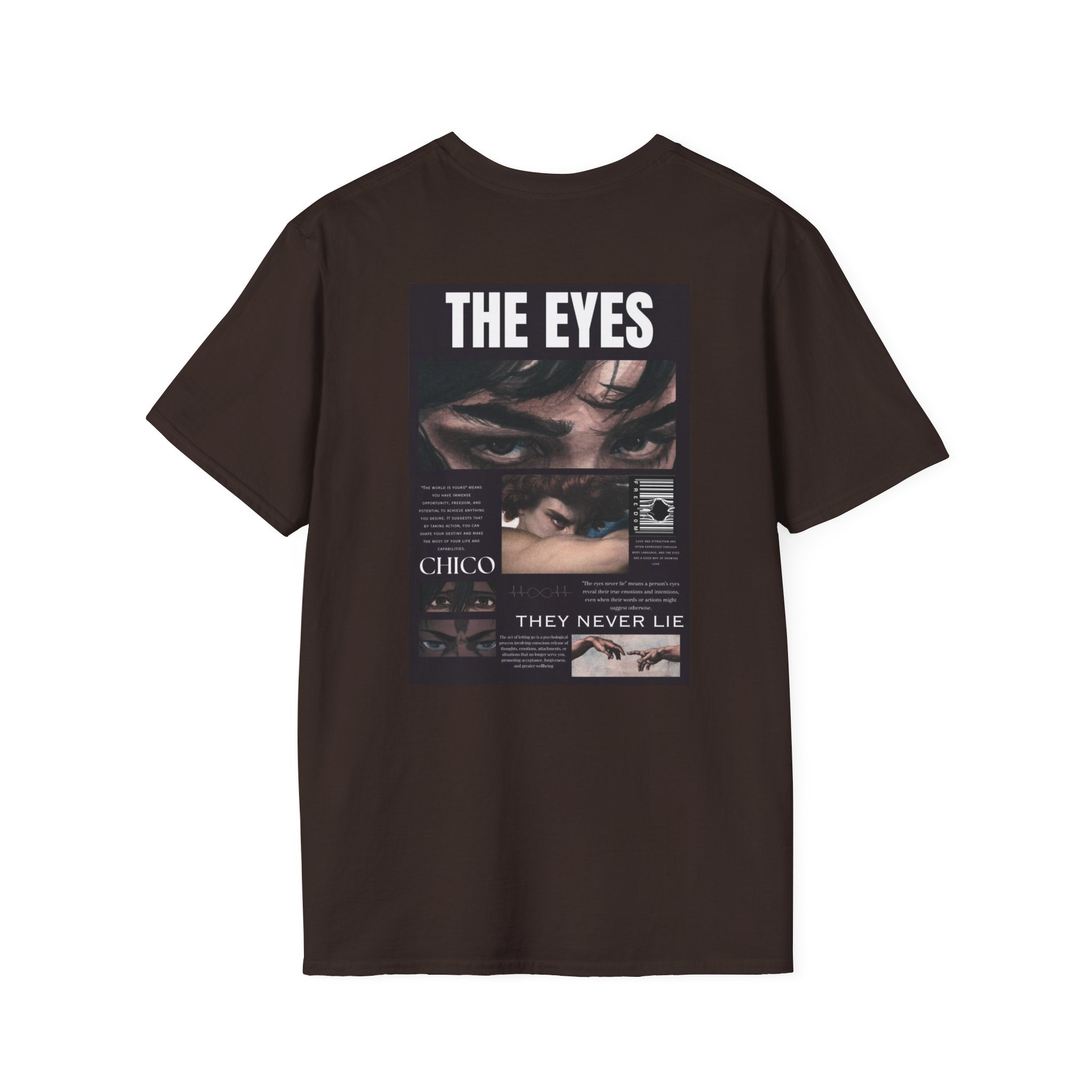 The Eyes Graphic T-Shirt — Vintage Photo Collage Tee (They Never Lie)