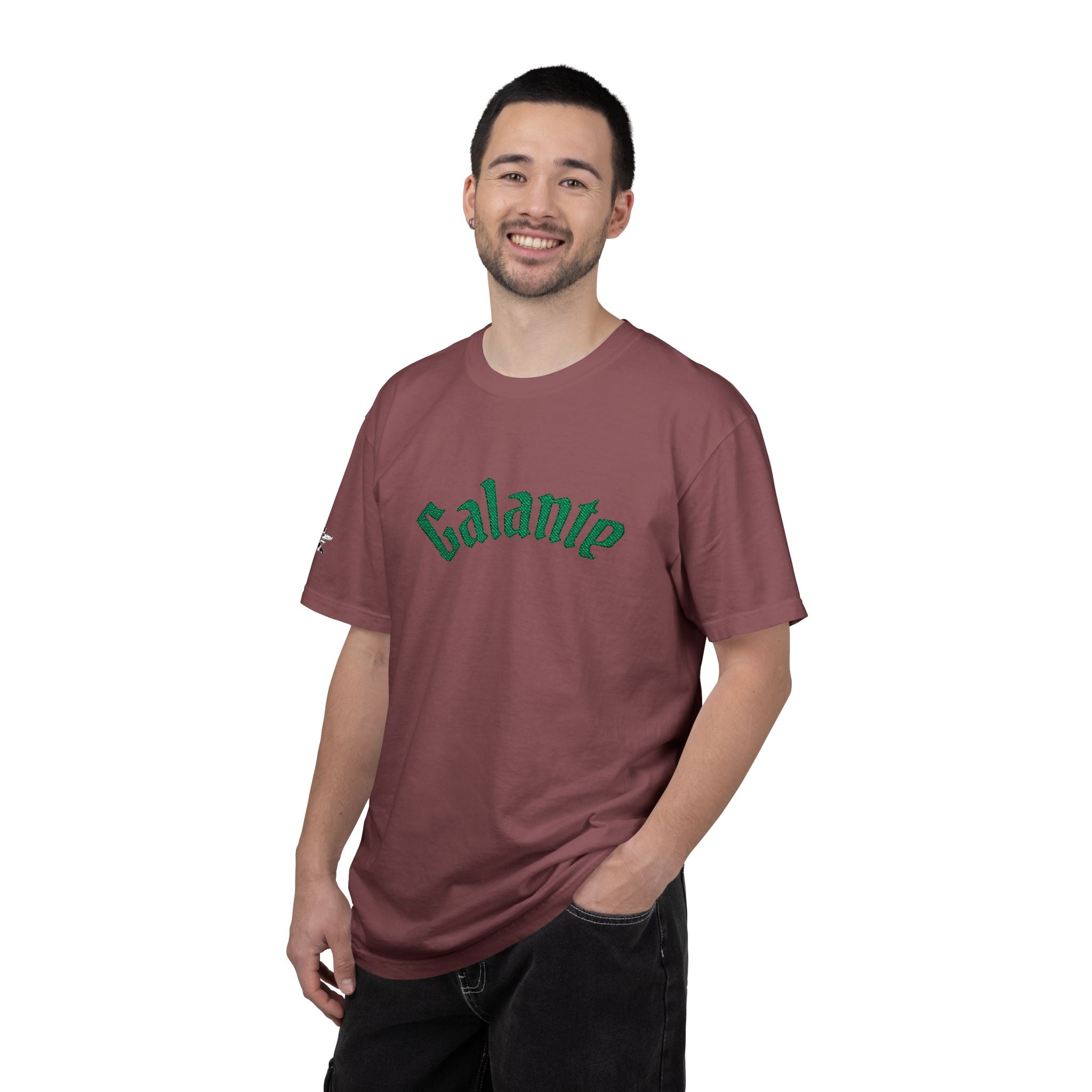 Galante Vintage-Style Tee — White T-Shirt with Green Arch Logo