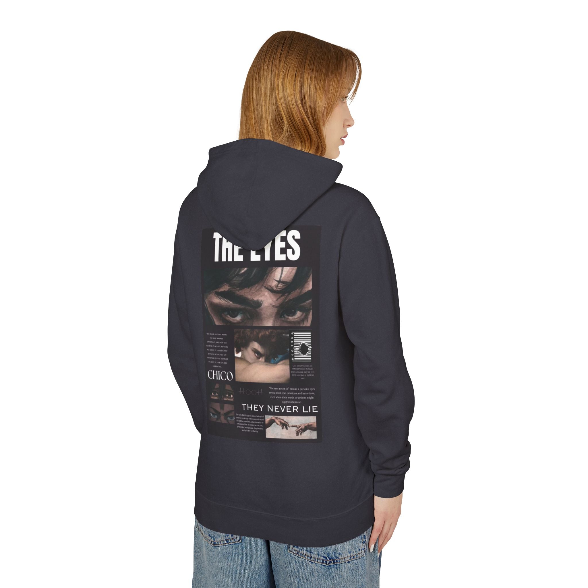 Hoodie — 'The Eyes' Retro Photo Collage Graphic Hooded Sweatshirt