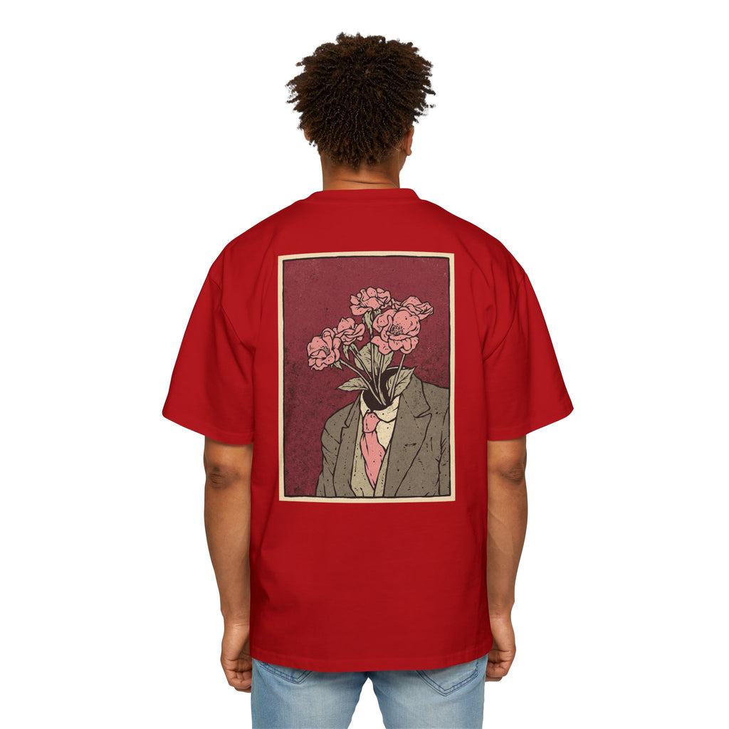 Oversized Tee — 'Galante' Script Front & Floral Head Portrait Back
