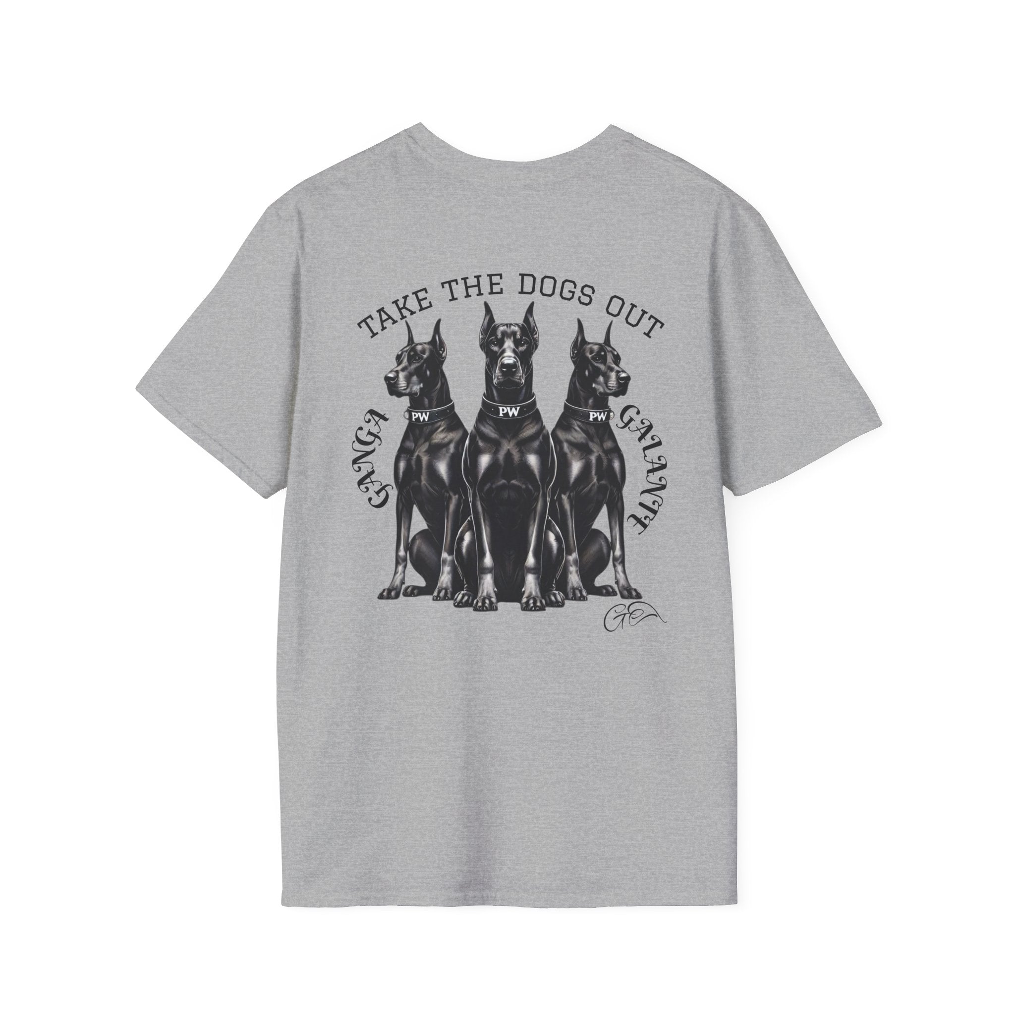 T-Shirt — "Take The Dogs Out" Doberman Graphic Tee