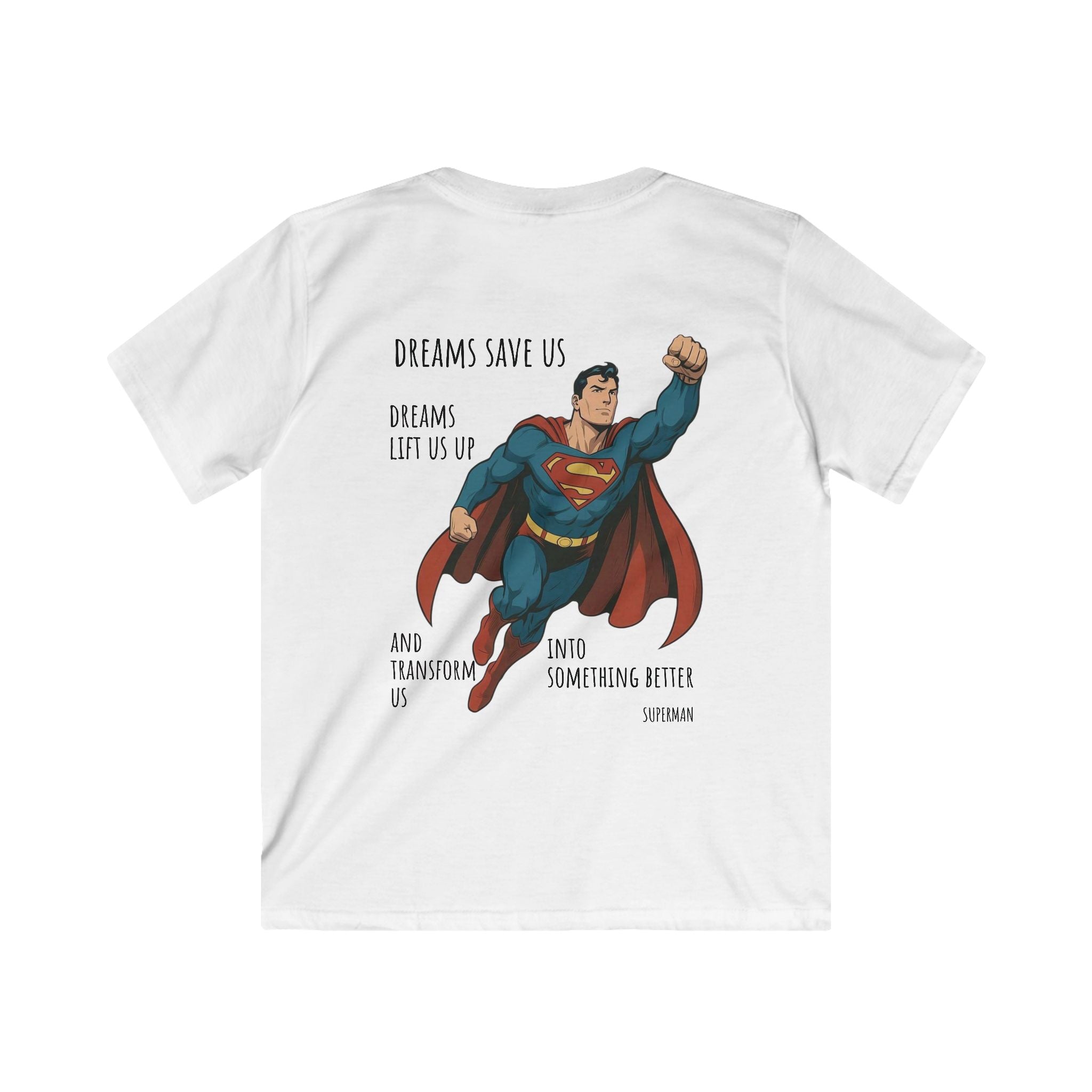 Superman emblem chest and flying superhero back Tee | Kids T-Shirt