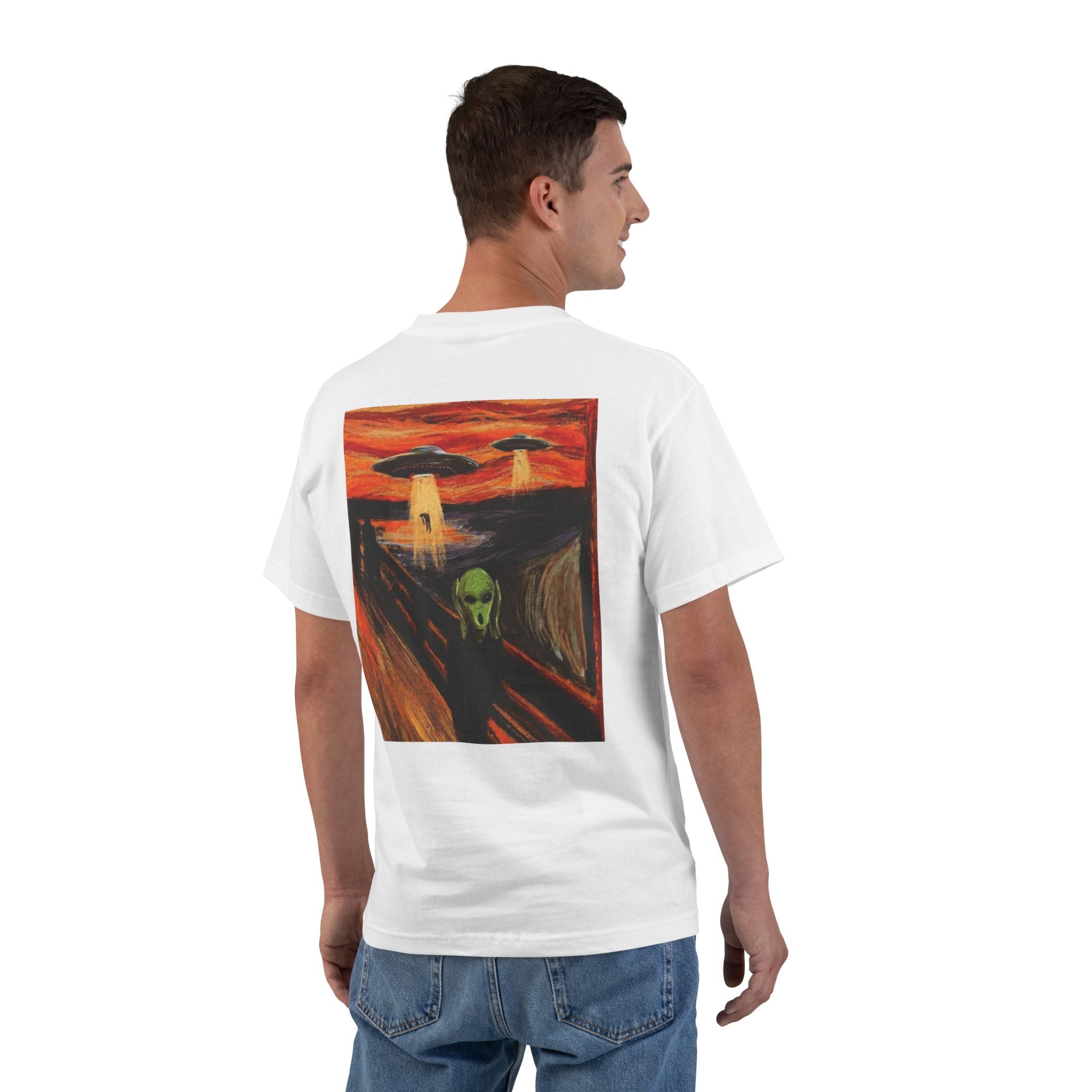 Alien Scream T-Shirt — Surreal UFO Art Graphic Tee