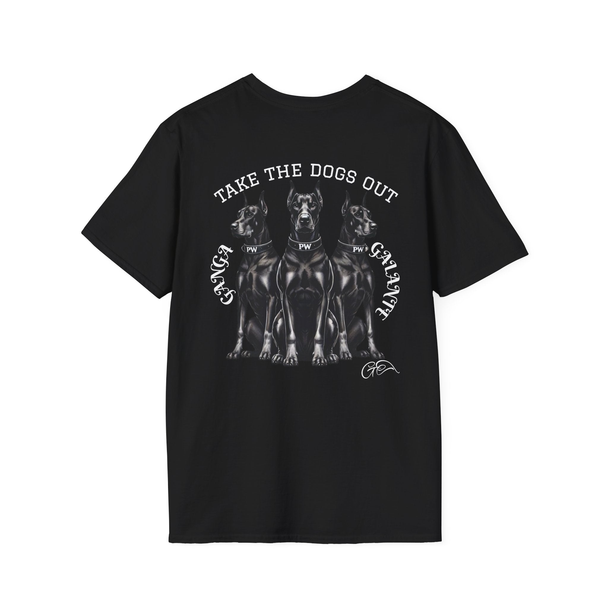 T-Shirt — "Take The Dogs Out" Doberman Graphic Tee