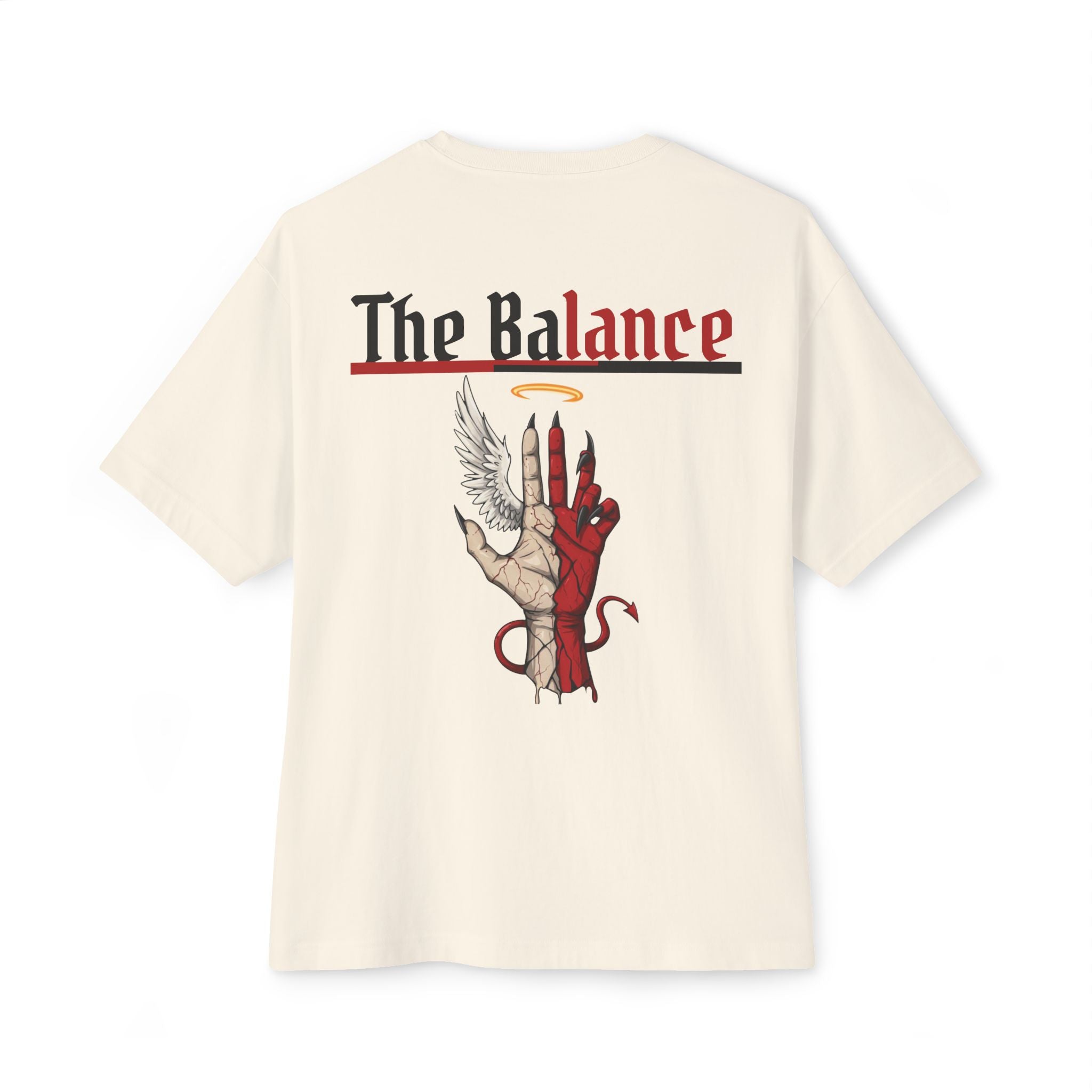 The Balance Graphic Tee — Angel & Demon Hand Illustration