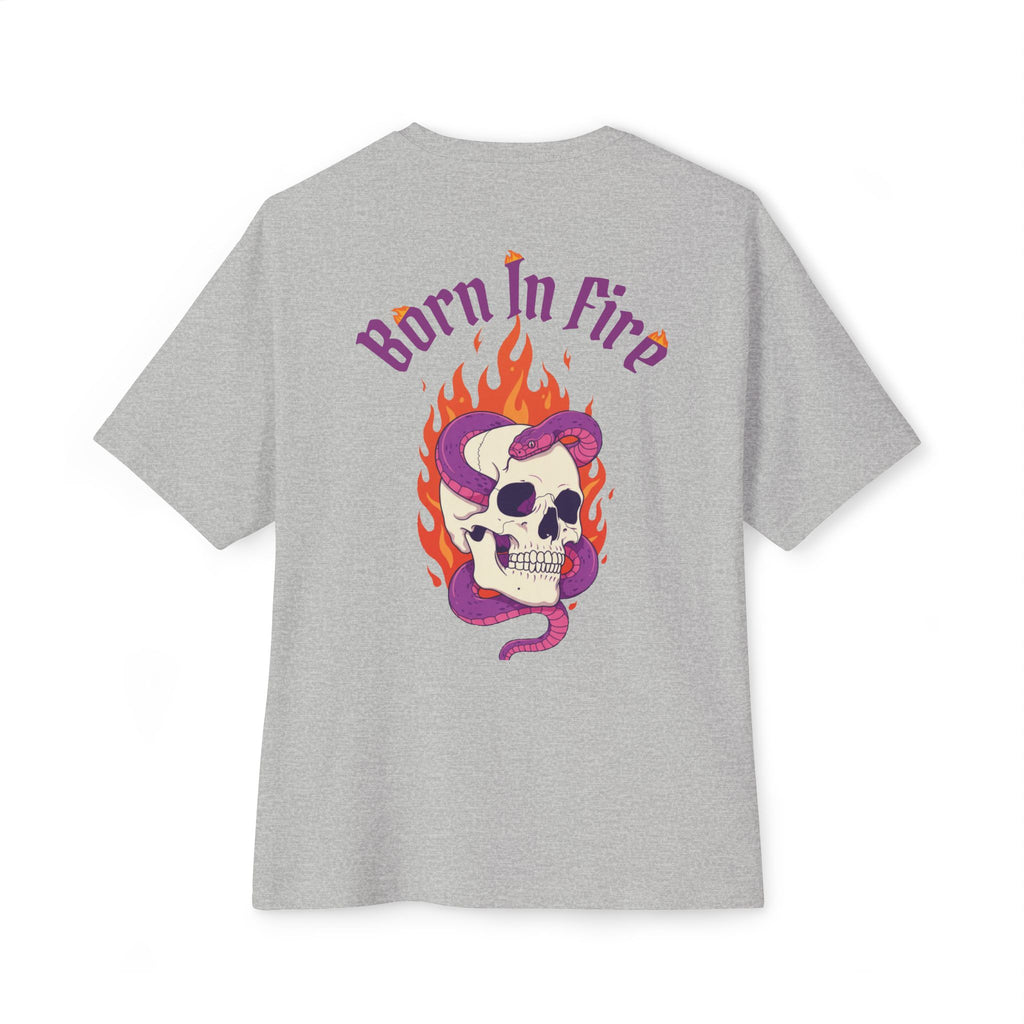 Born in Fire Skull Tee — Galante Graphic Oversized Boxy T‑Shirt