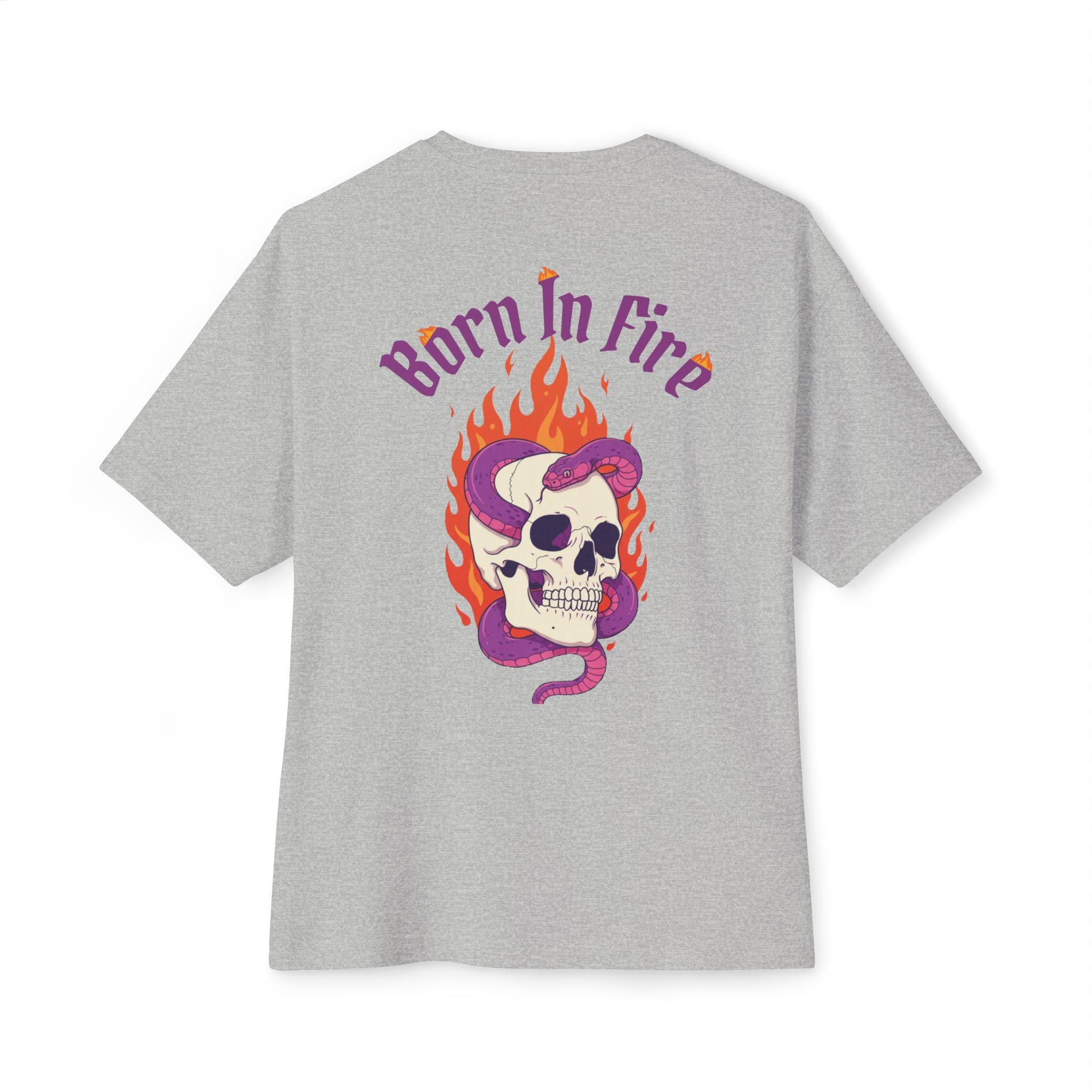 Born in Fire Skull Tee — Galante Graphic Oversized Boxy T‑Shirt