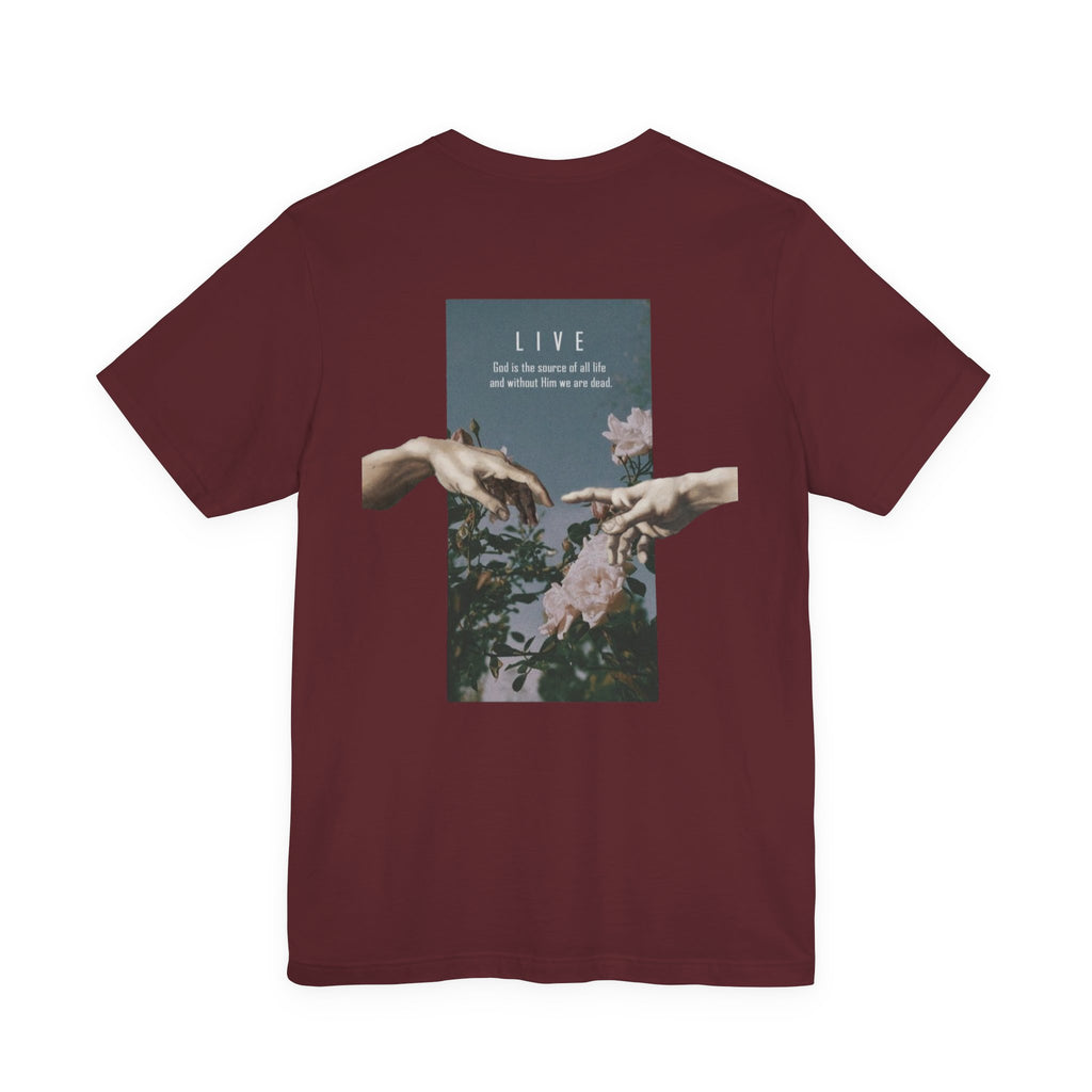 Dreams Transform Us Better T-Shirt | Live floral hands graphic tee