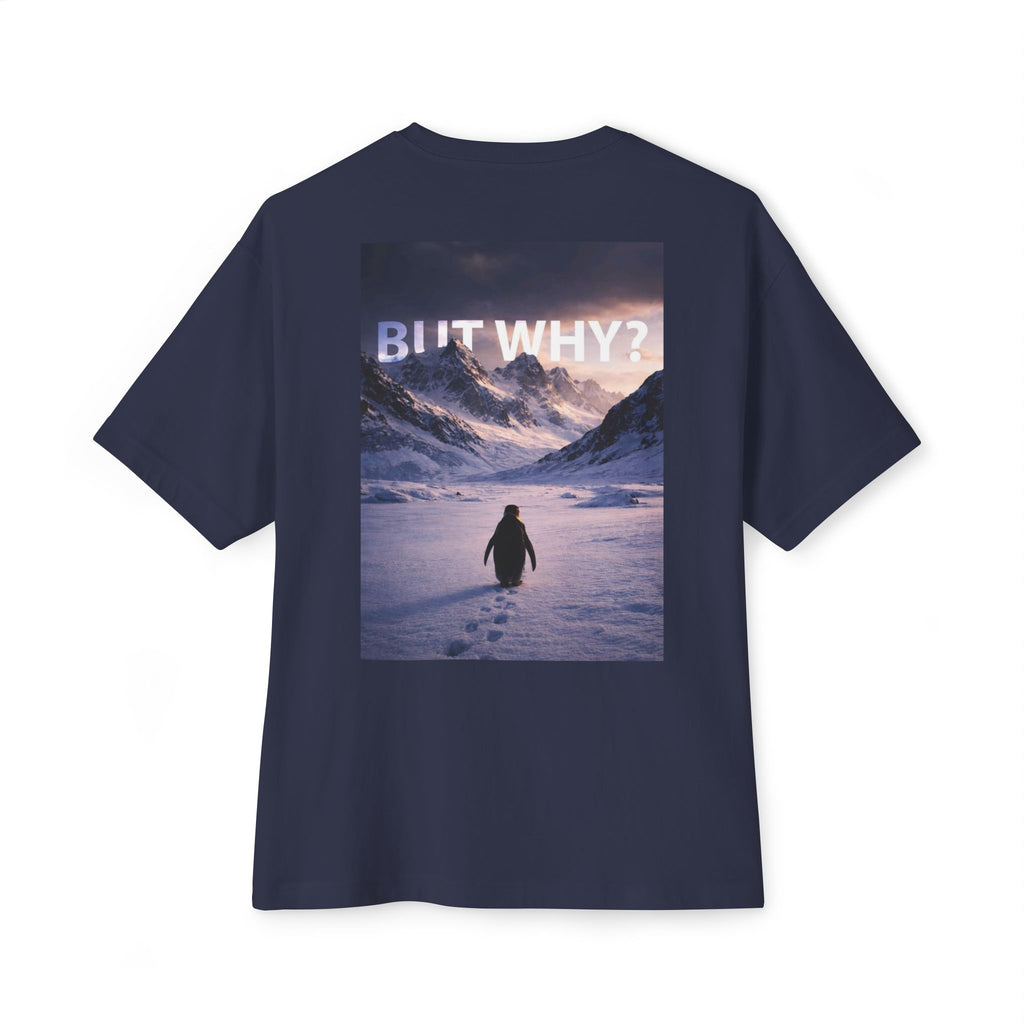 Unisex Oversized Boxy Tee - 'But Why?' Mountain Design