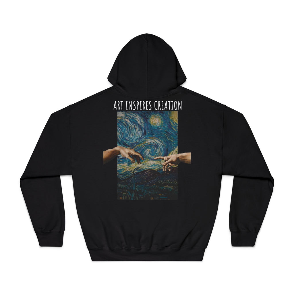 Art Inspires Creation Hoodie | Renaissance Hands Starry Night Artwork