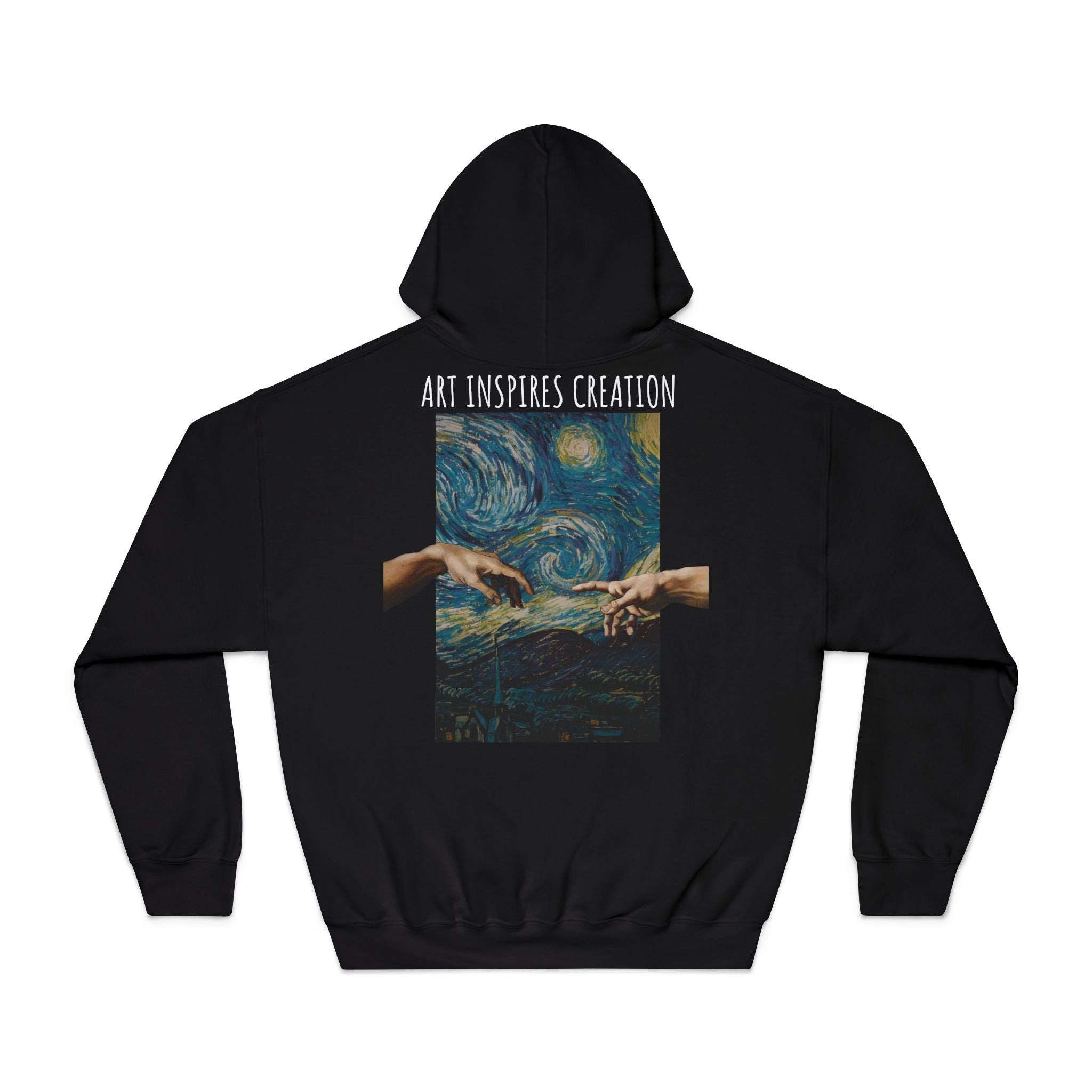 Art Inspires Creation Hoodie | Renaissance Hands Starry Night Artwork